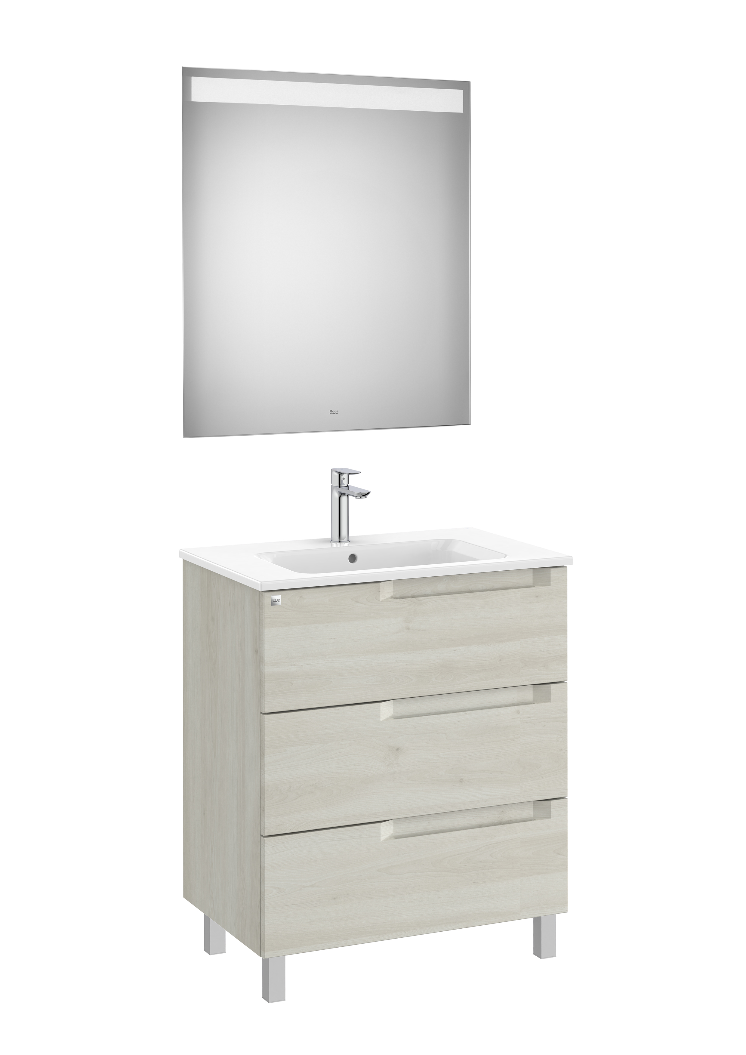 Aleyda pack 3 tiroirs 700 mm bois blanchi