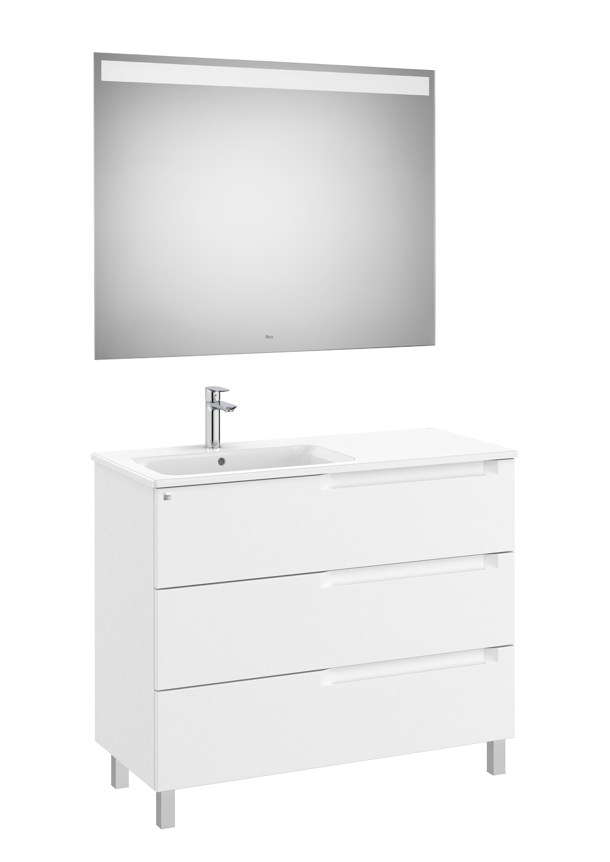 Aleyda pack 3 tiroirs lavabo à gauche 1000 mm blanc mat
