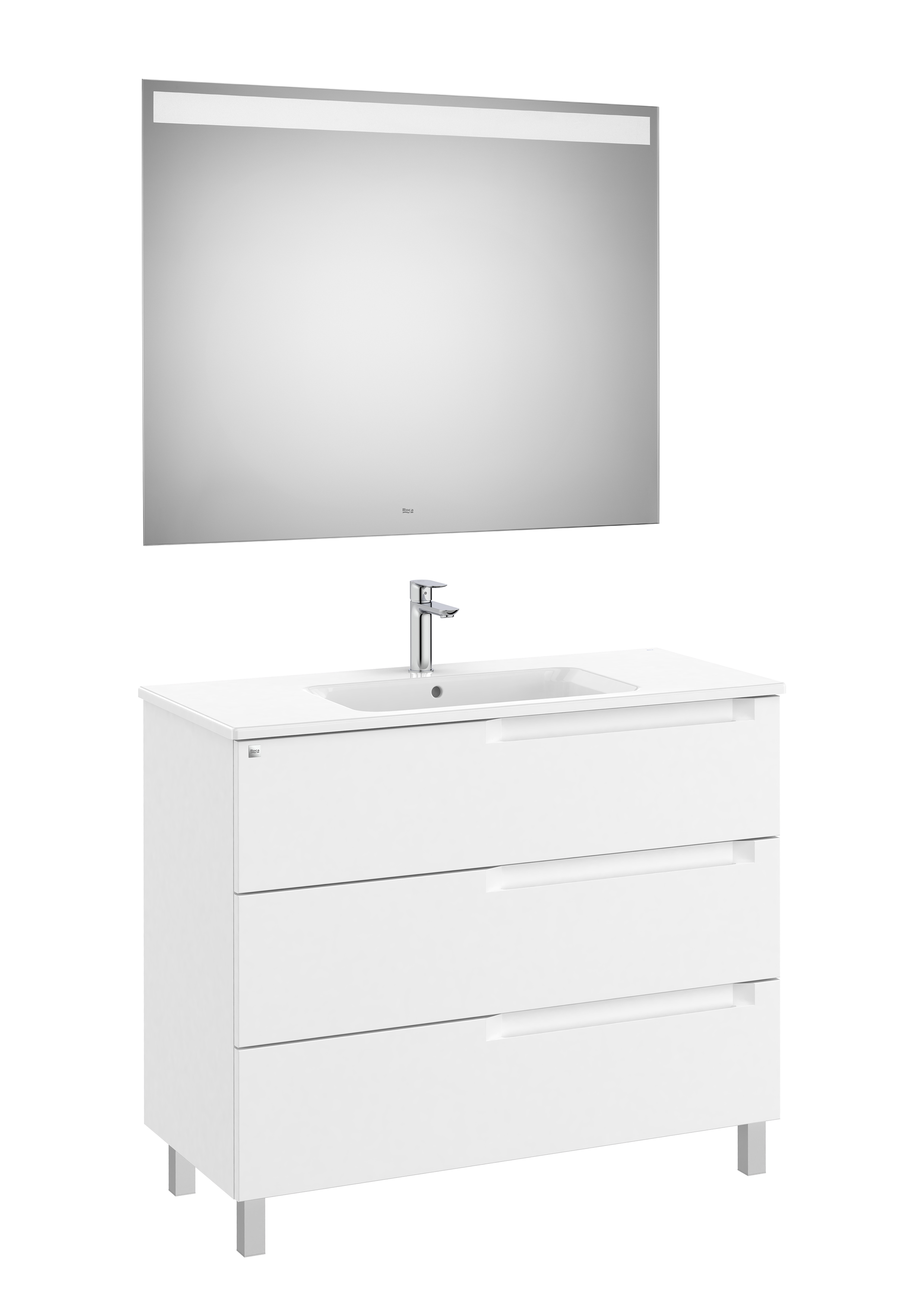 Aleyda pack 3 tiroirs 1000 mm blanc mat