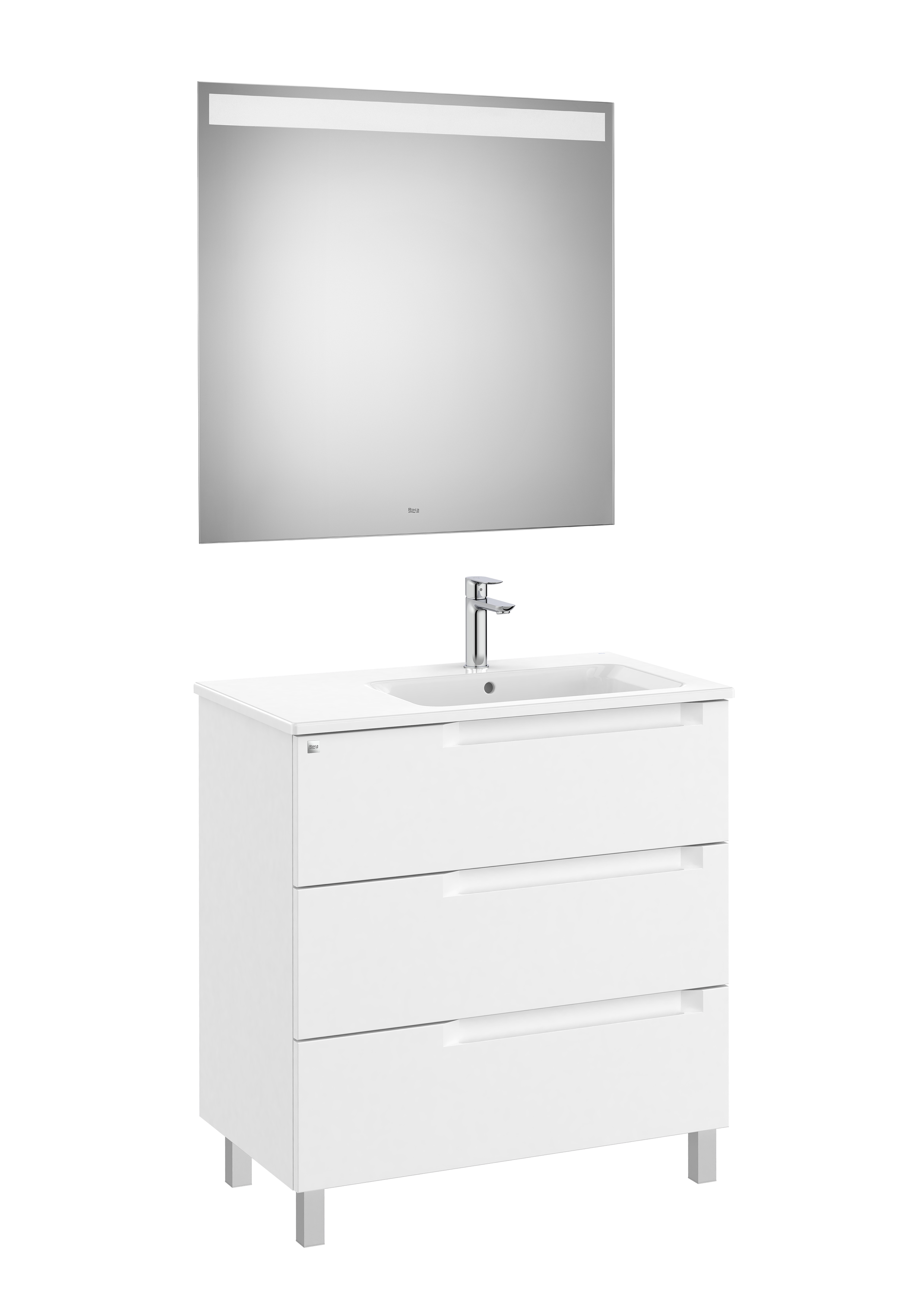 Aleyda pack 3 tiroirs lavabo à droite 800 mm blanc mat