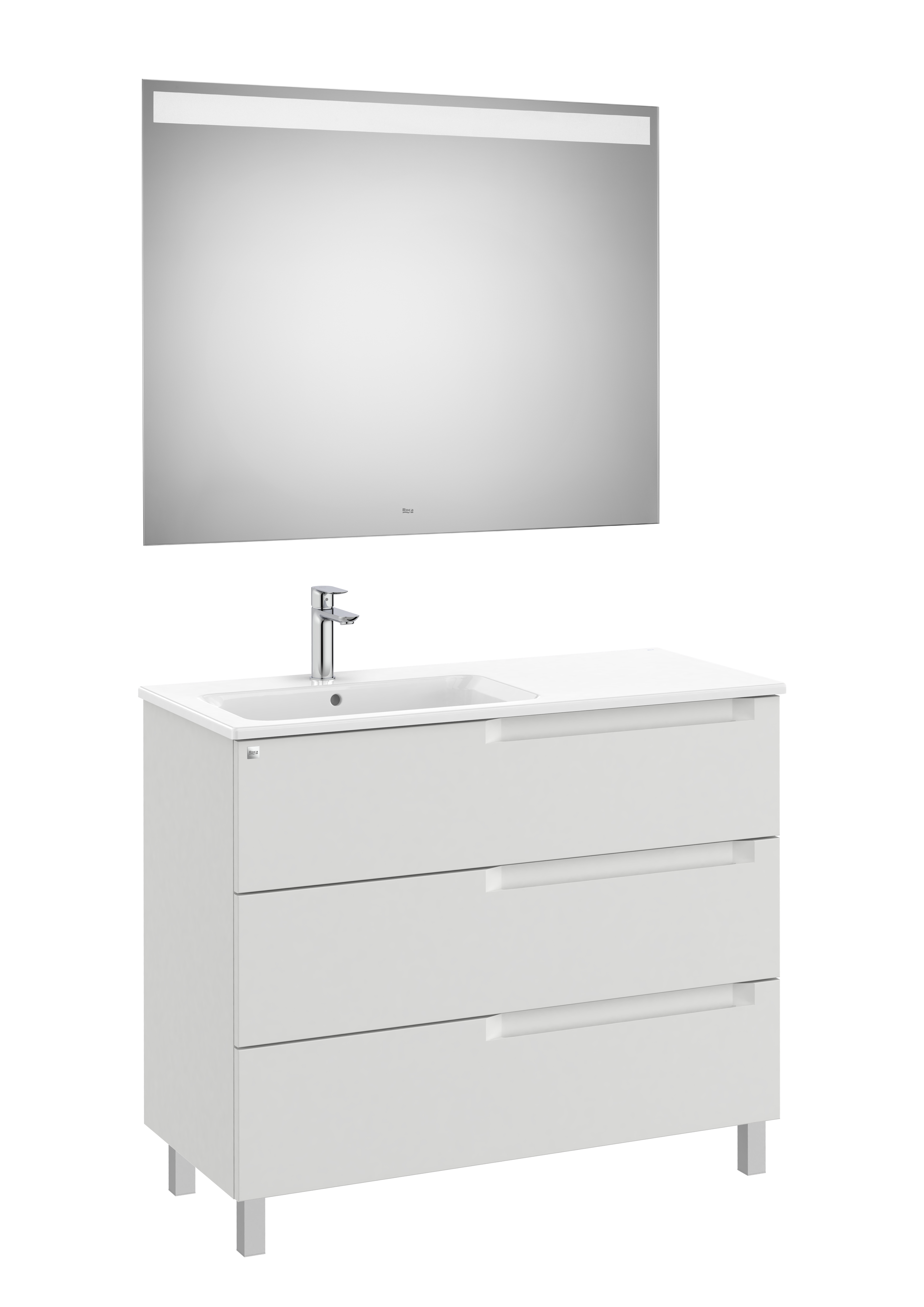 Aleyda pack 3 tiroirs lavabo à gauche 1000 mm gris pierre mat