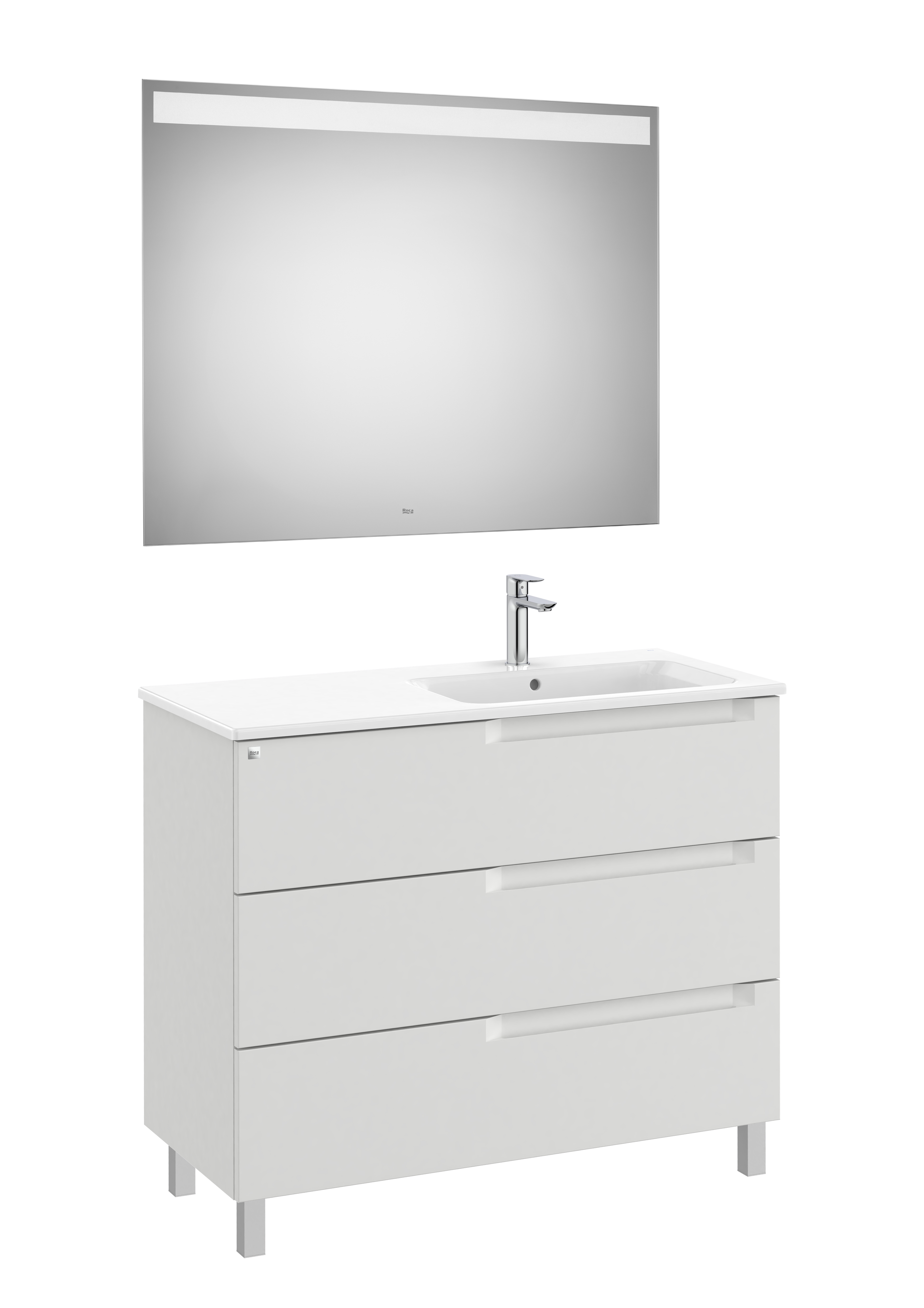 Aleyda pack 3 tiroirs lavabo à droite 1000 mm gris pierre mat