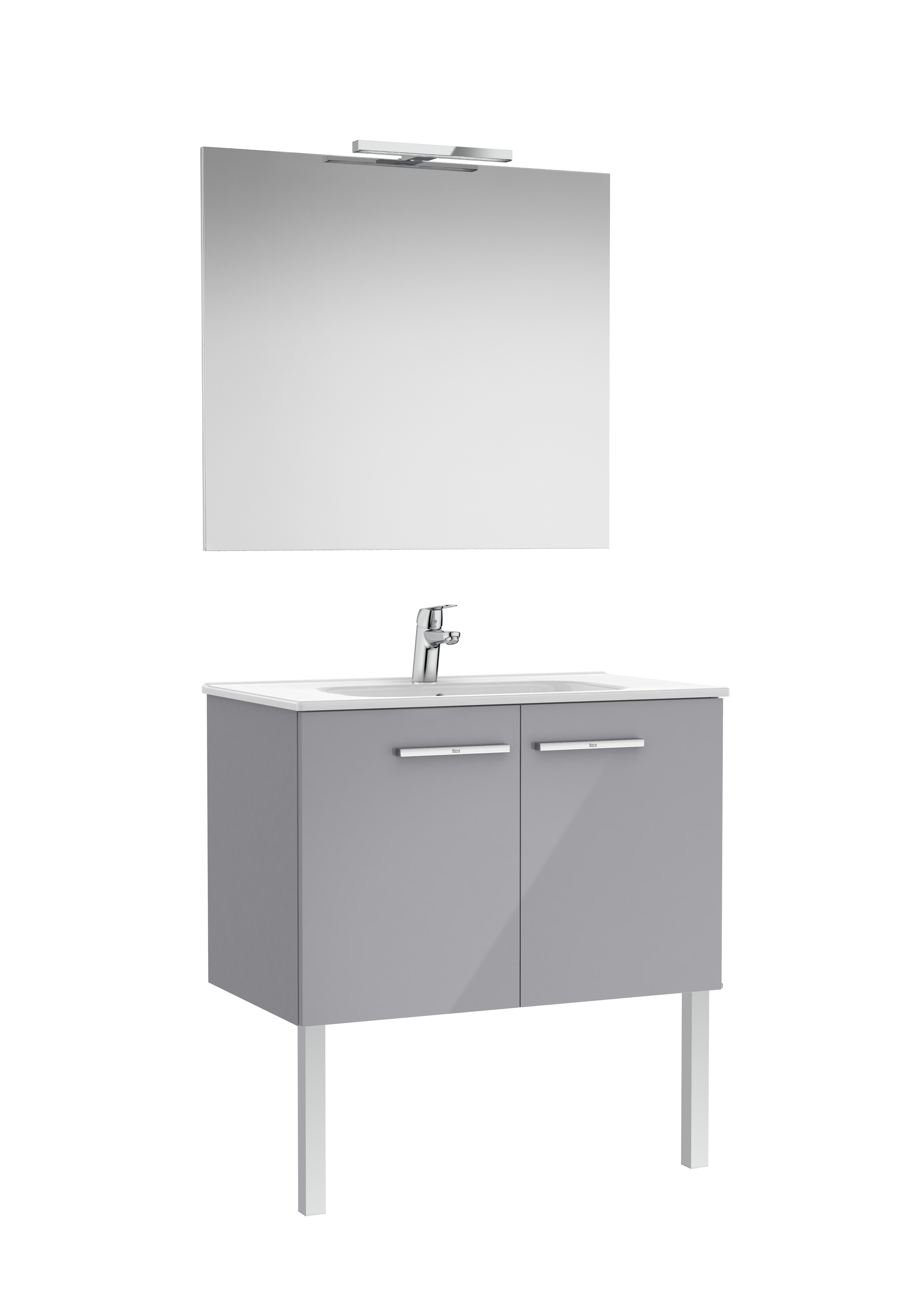 Victoria pack 2 portes 800mm gris galet brillant