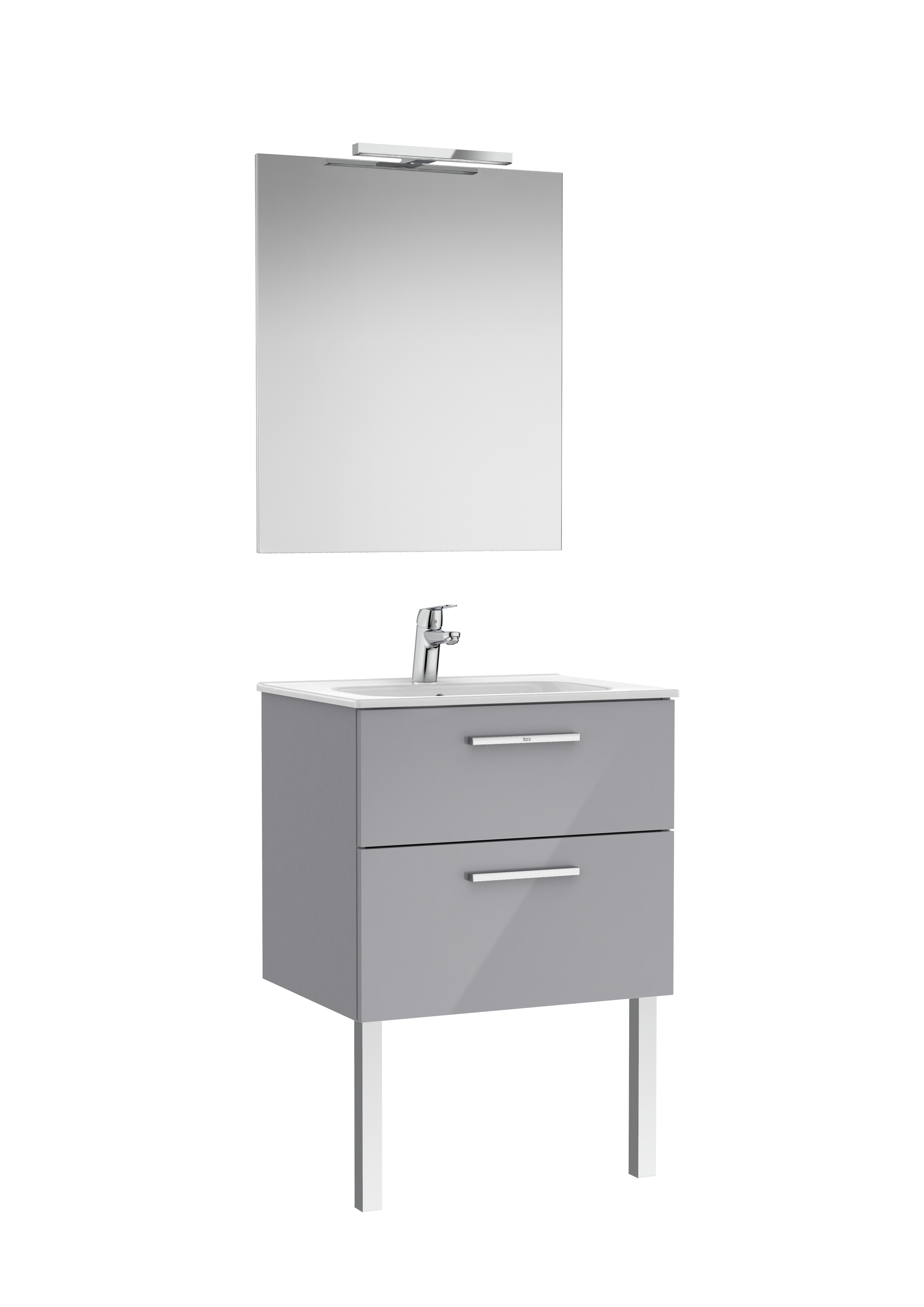 Victoria pack 2 tiroirs 600mm gris galet brillant