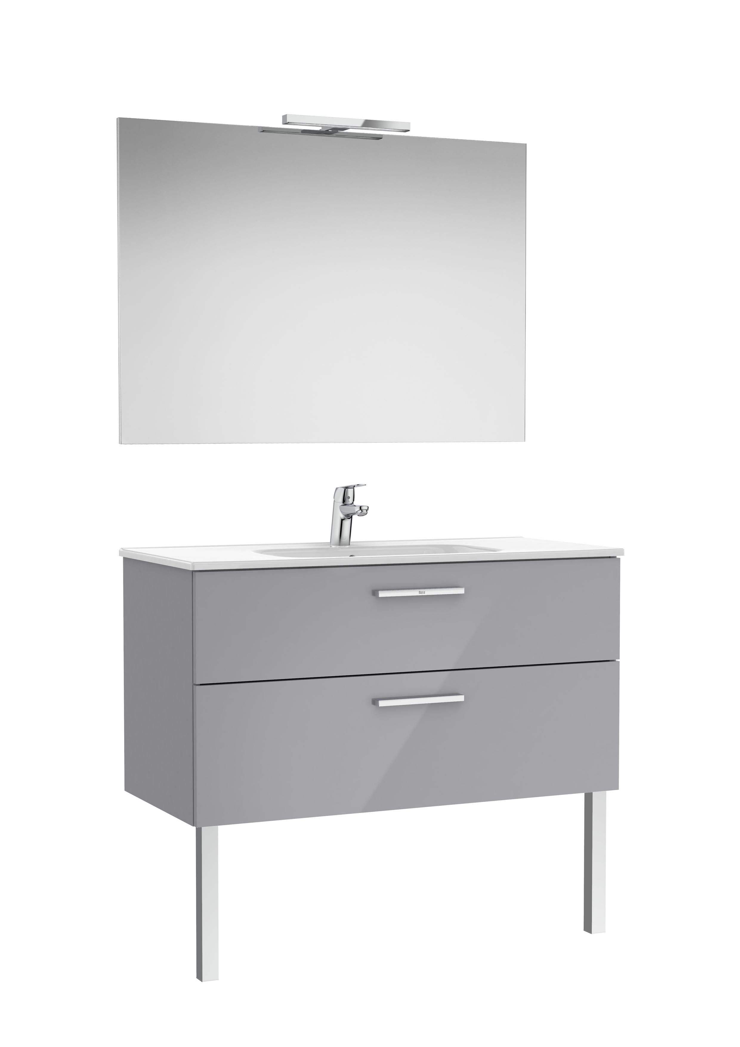 Victoria pack 2 tiroirs 1000mm gris galet brillant