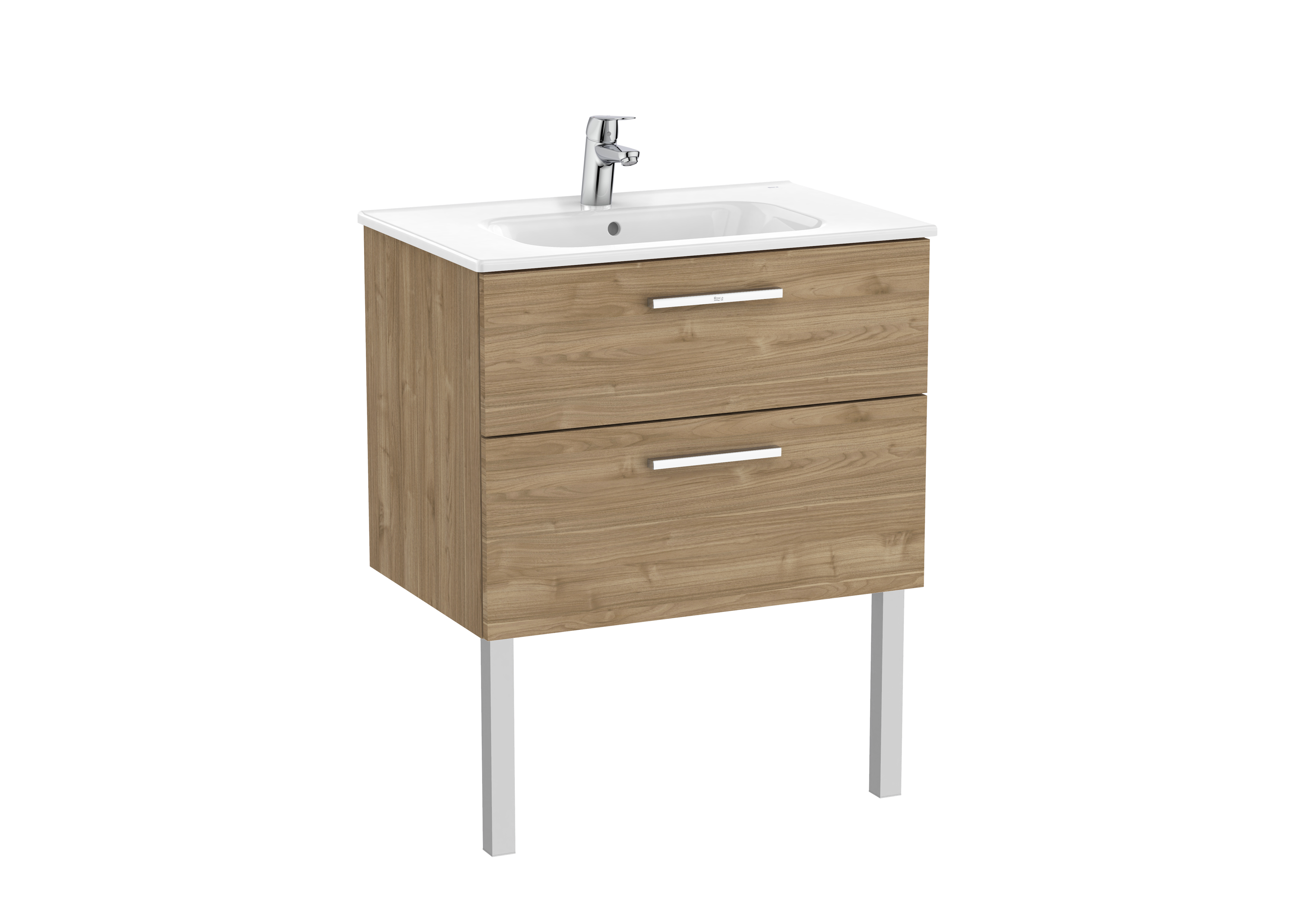 Victoria unik meuble 2 tiroirs + lavabo 700mm noyer