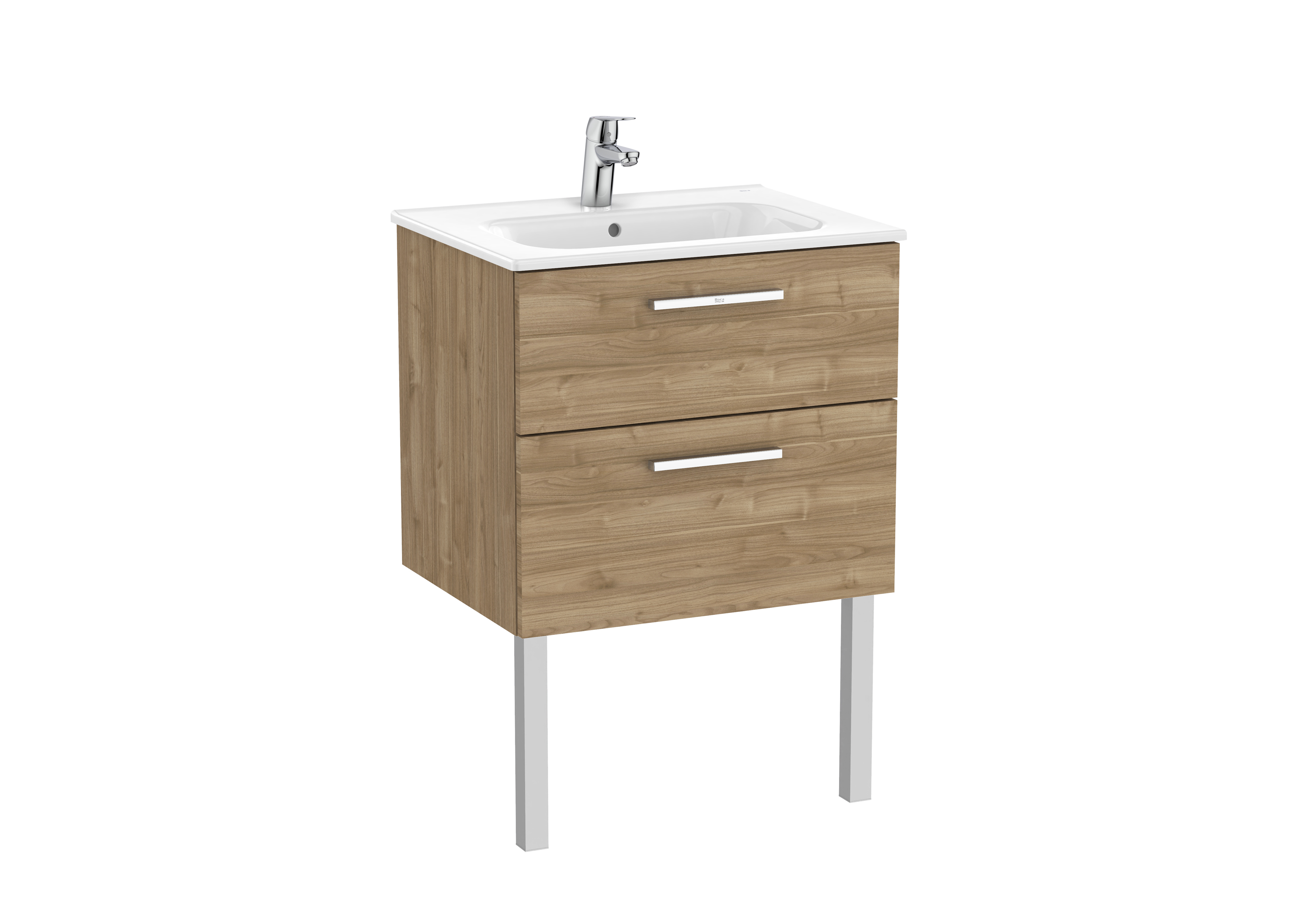 Victoria unik meuble 2 tiroirs + lavabo 600mm noyer