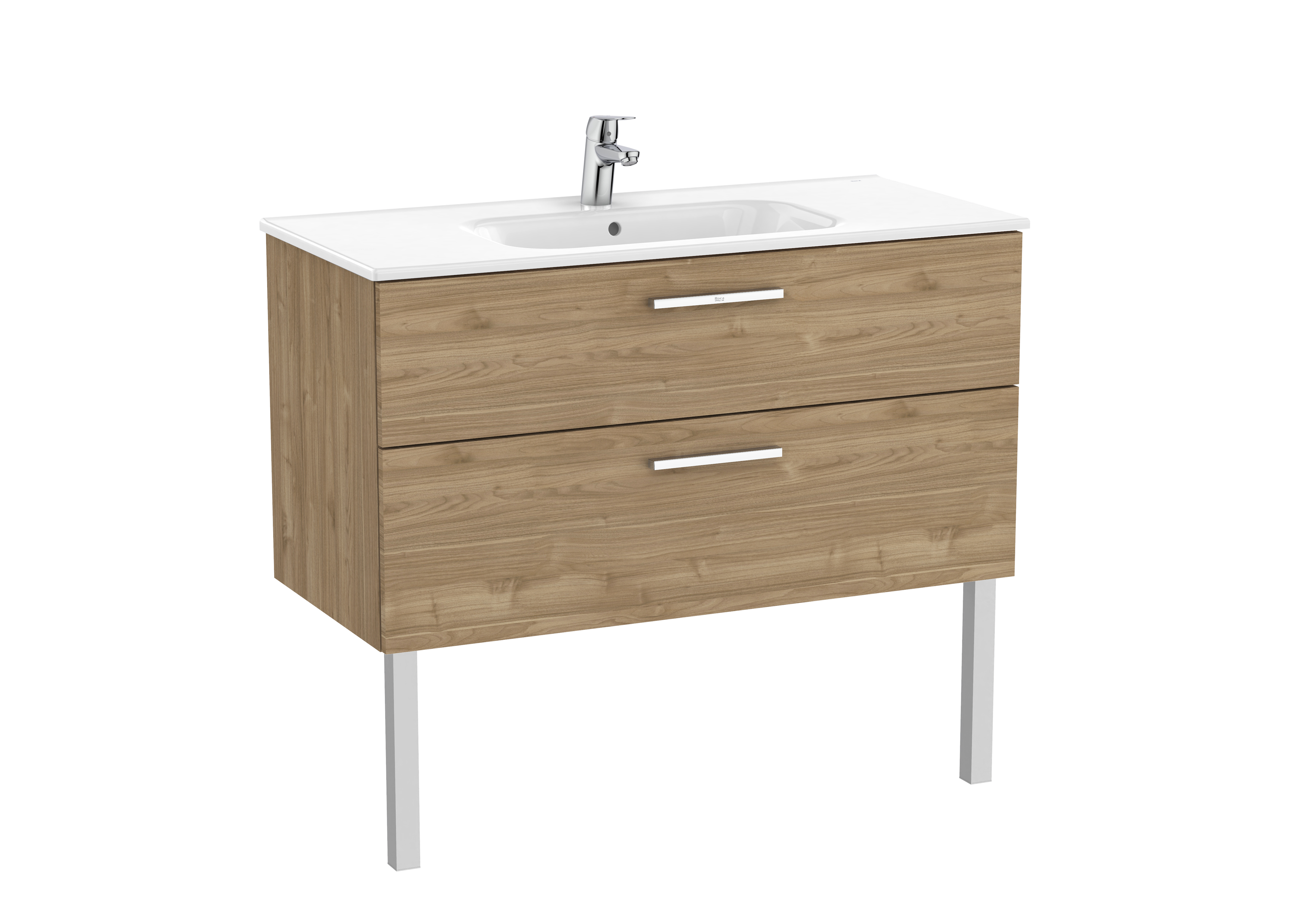 Victoria unik meuble 2 tiroirs + lavabo 1000mm noyer