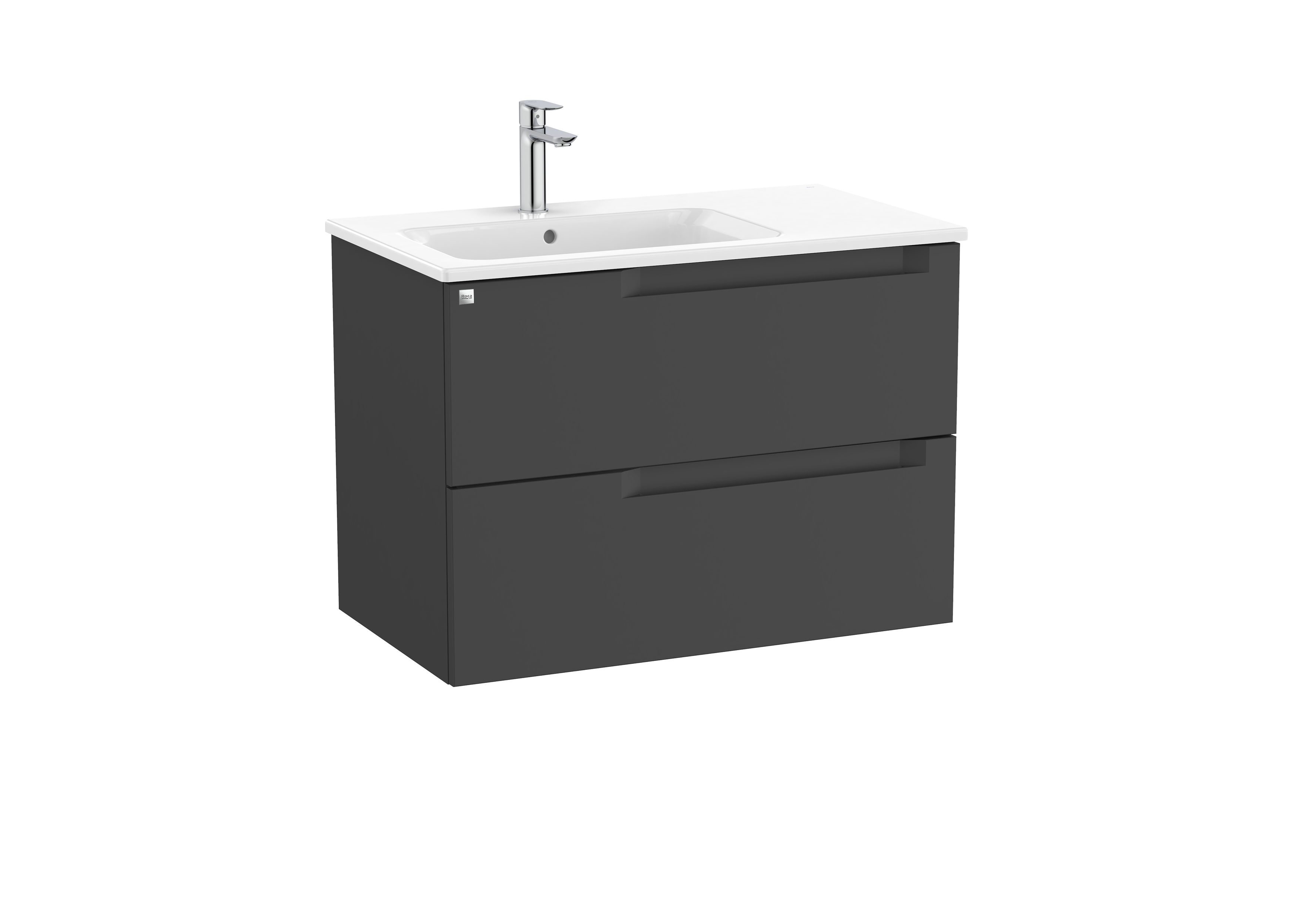 Aleyda unik 2 tiroirs lavabo à gauche 800 mm noir mat