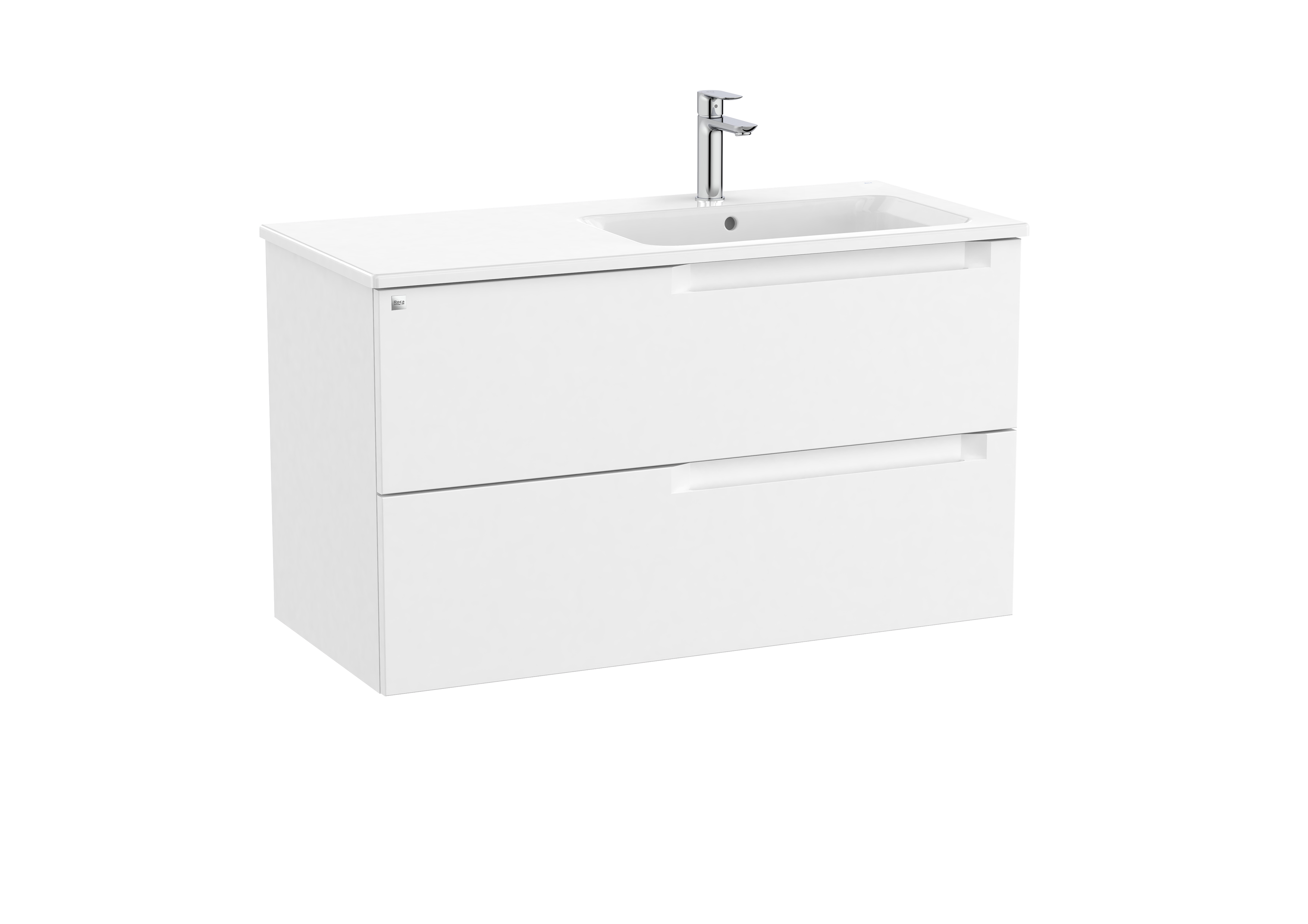 Aleyda unik 2 tiroirs lavabo à droite 1000 mm blanc mat