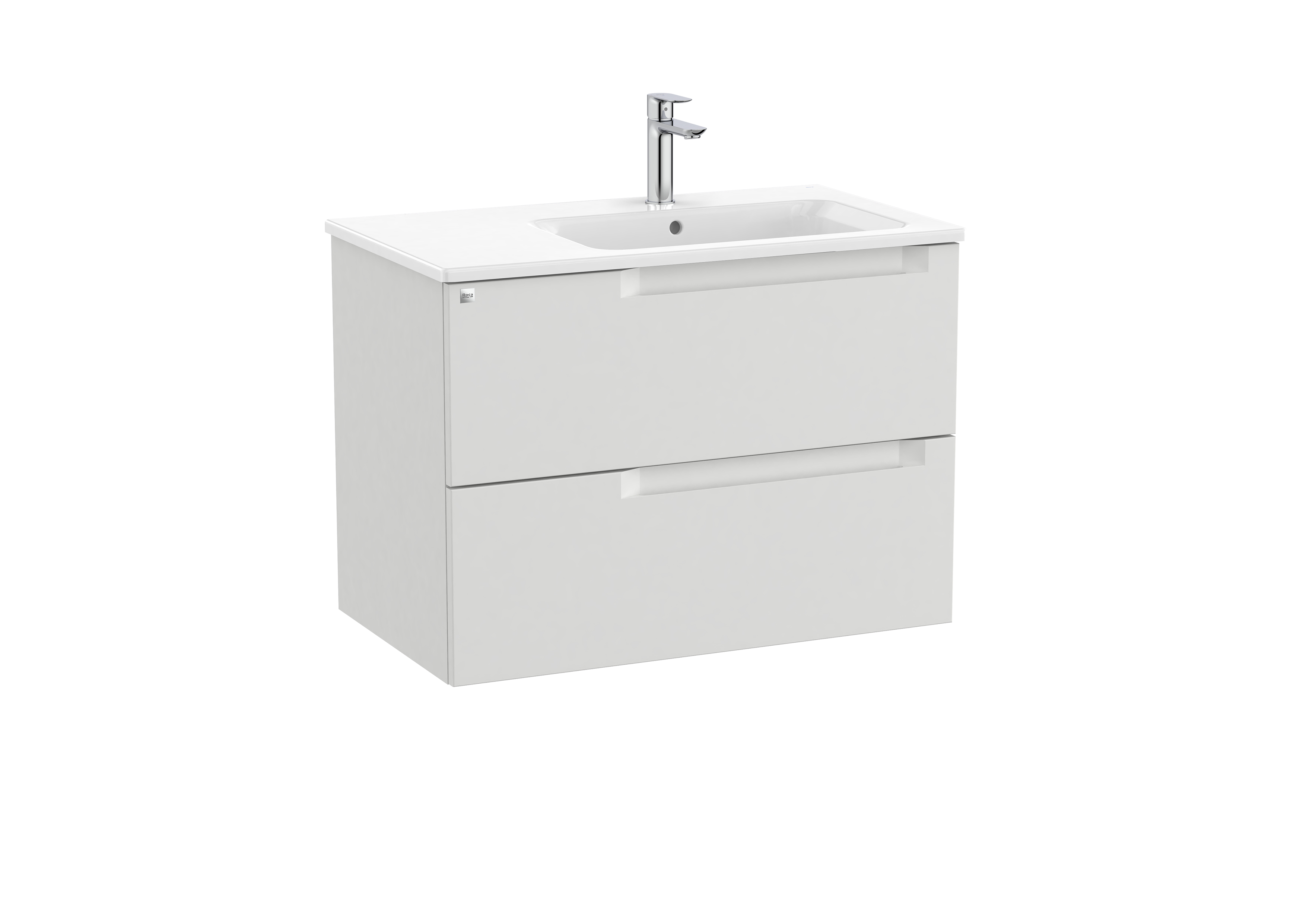 Aleyda unik 2 tiroirs lavabo à droite 800 mm gris pierre mat