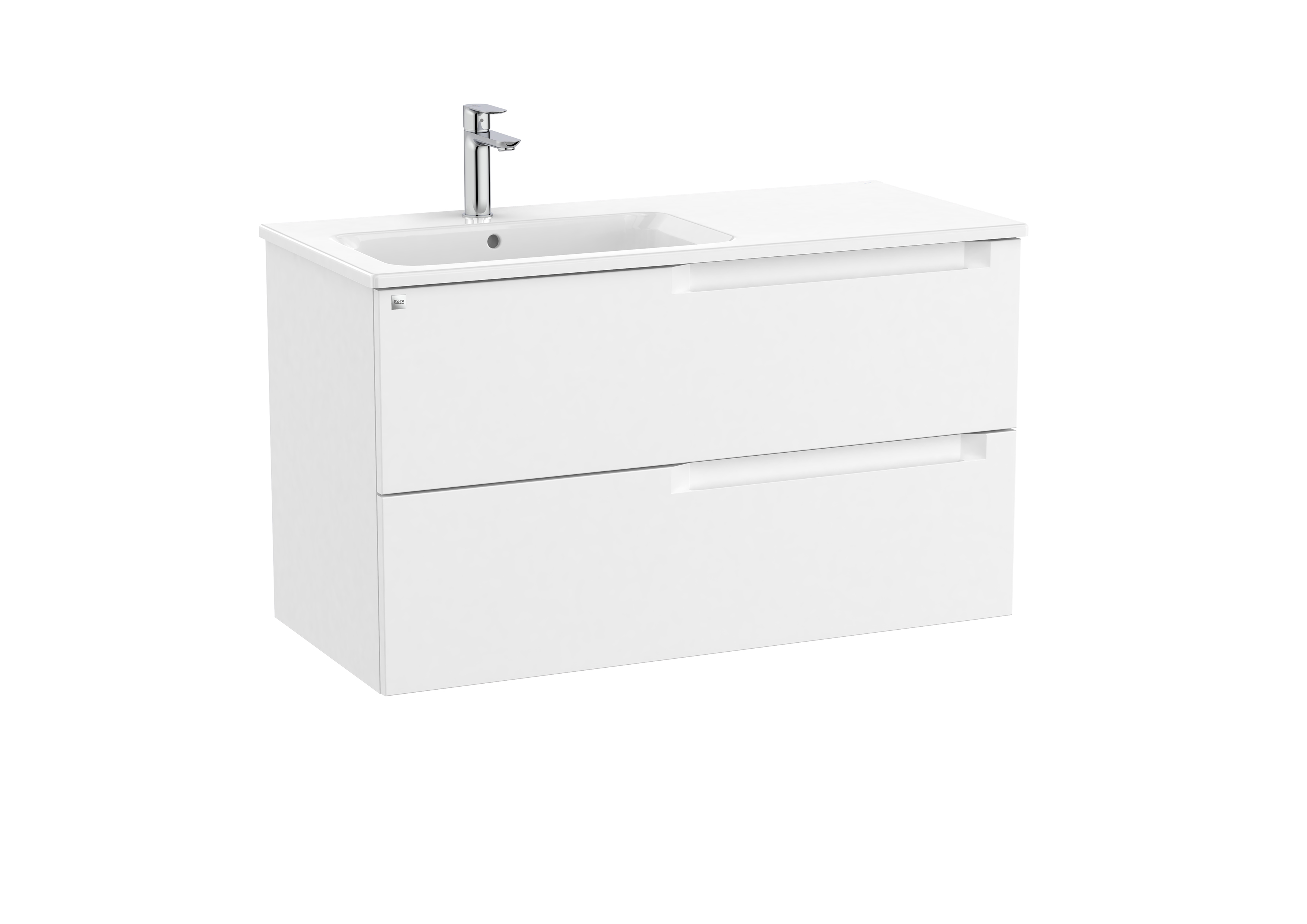 Aleyda unik 2 tiroirs lavabo à gauche 1000 mm blanc mat