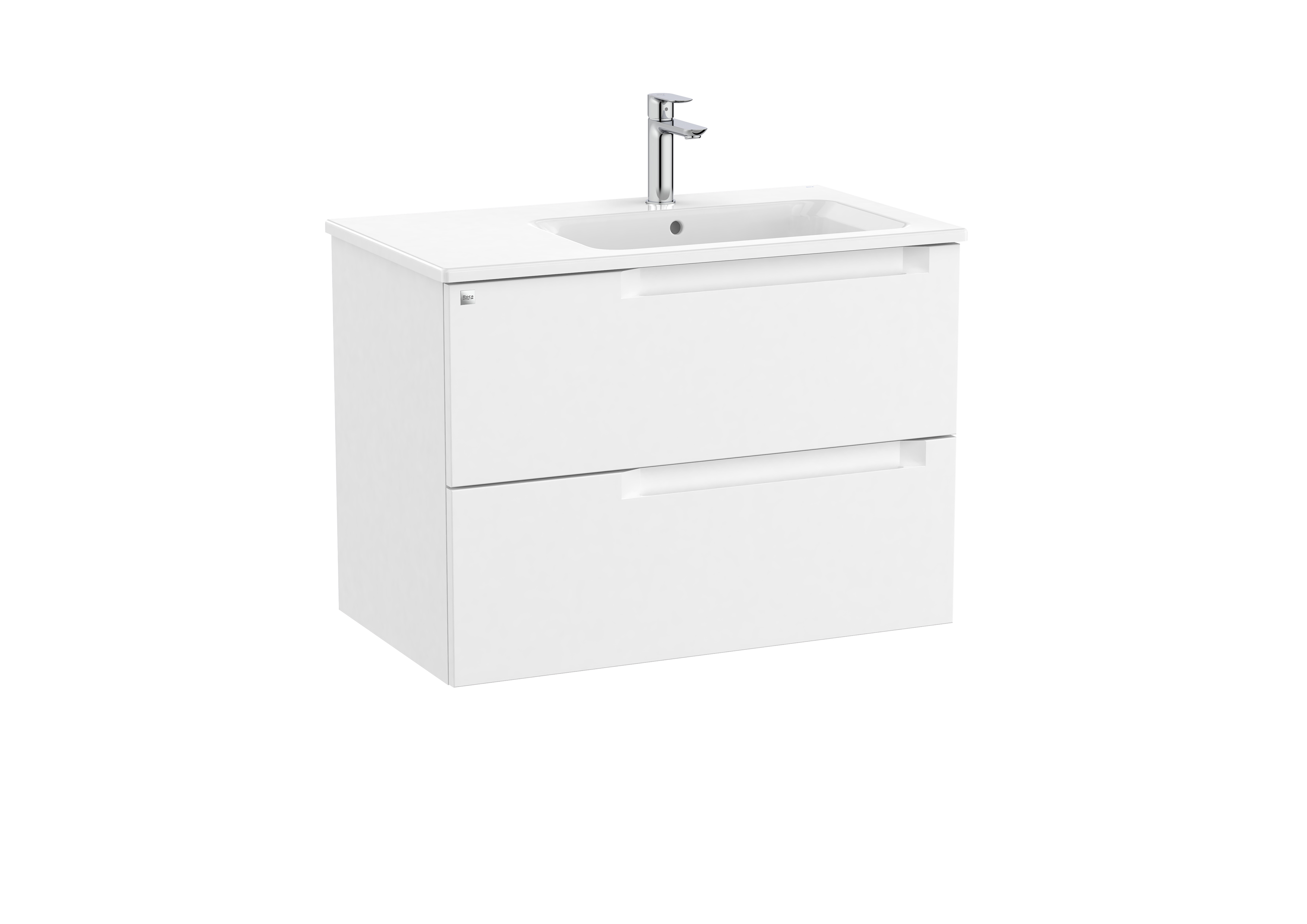 Aleyda unik 2 tiroirs lavabo à droite 800 mm blanc mat