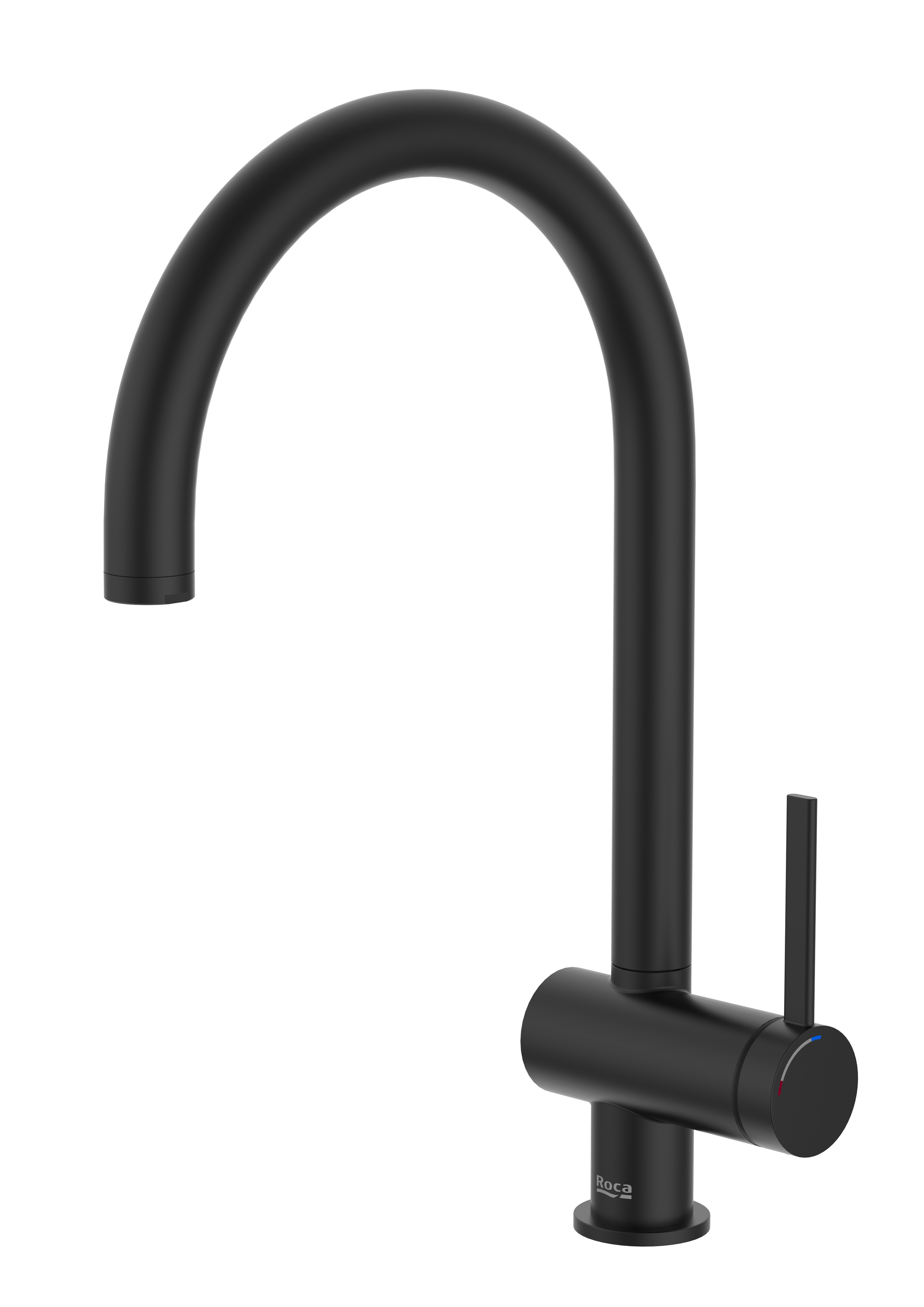 Ona mitigeur évier bec tube mobile incurvé chromé noir mat