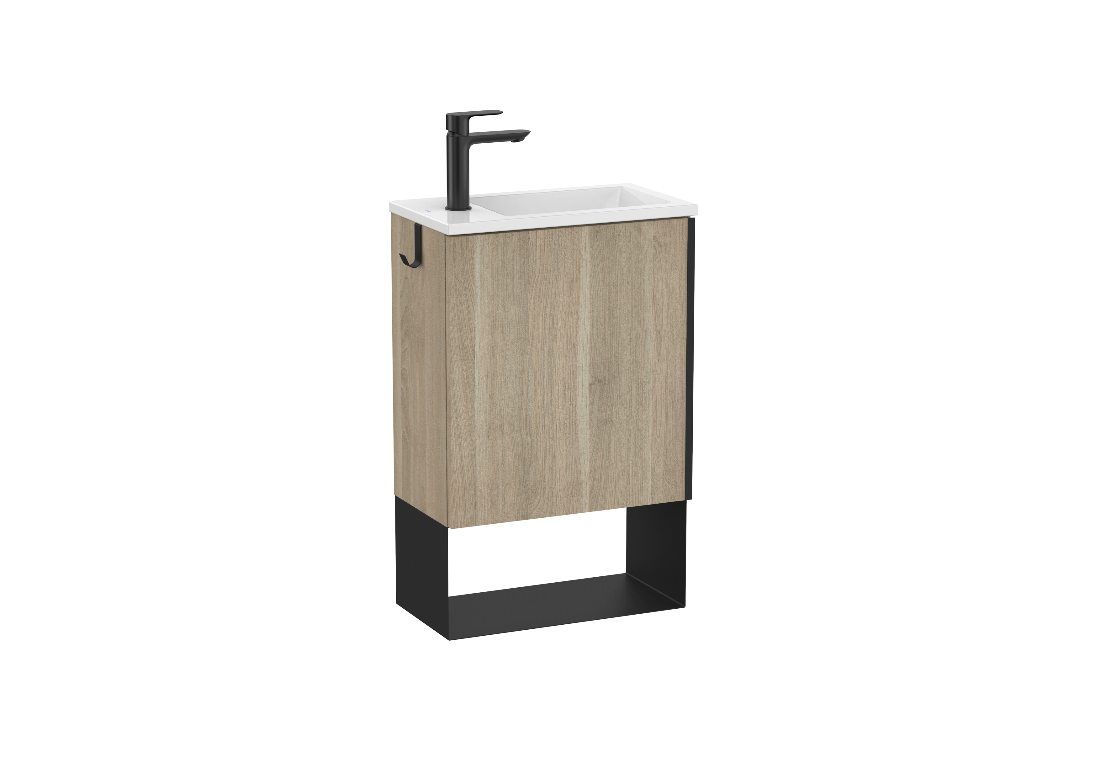 Mini pro unik 1 porte (meuble+lavabo) 450 mm bouleau