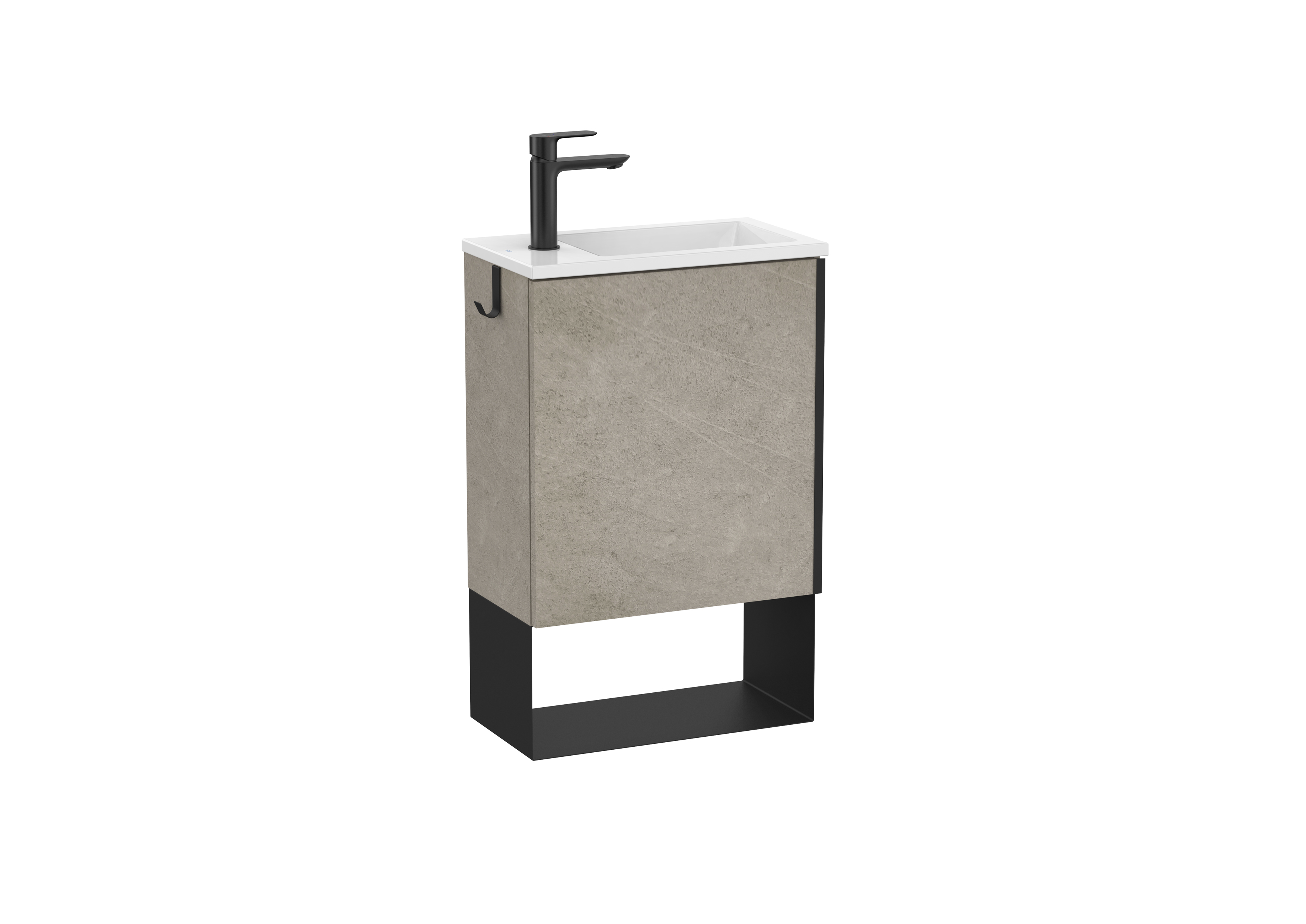 Mini pro unik 1 porte (meuble+lavabo) 450 mm gris ciment