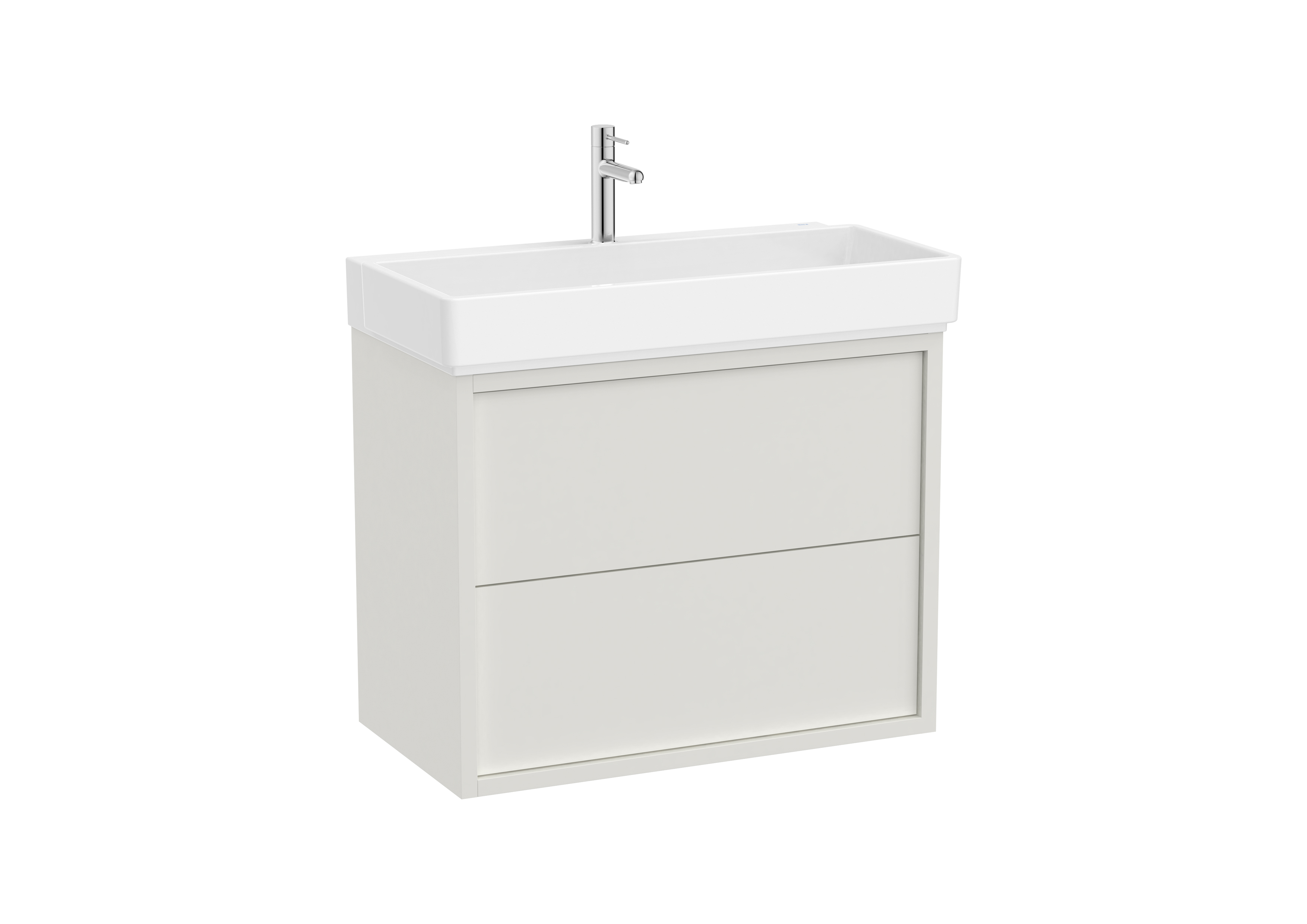 Tura unik (solution meuble 2 tiroirs + lavabo) 800 mm blanc cassé mat
