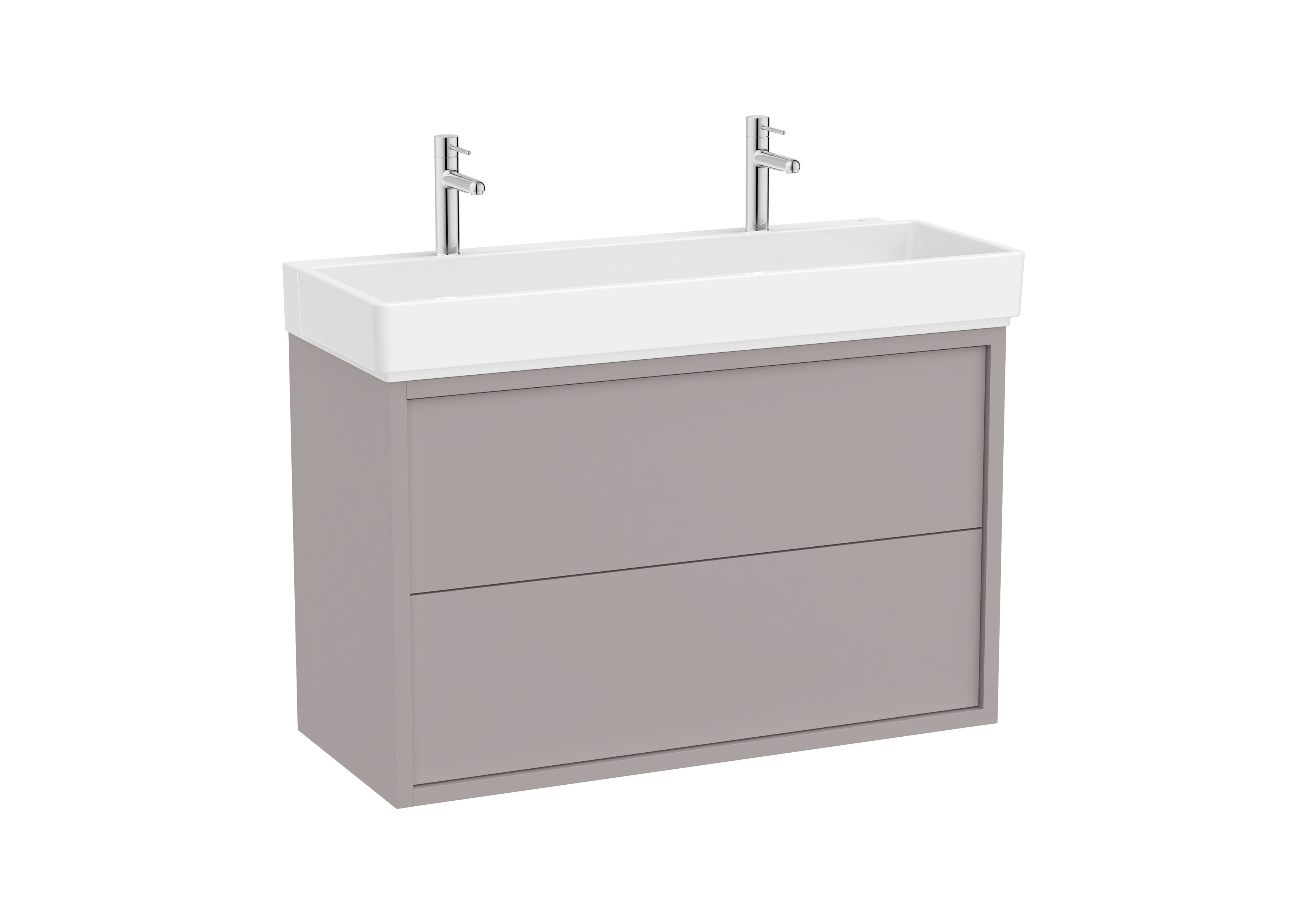 Tura unik (solution meuble 2t + lavabo percé 2 trous) 1000 mm gris clair mat