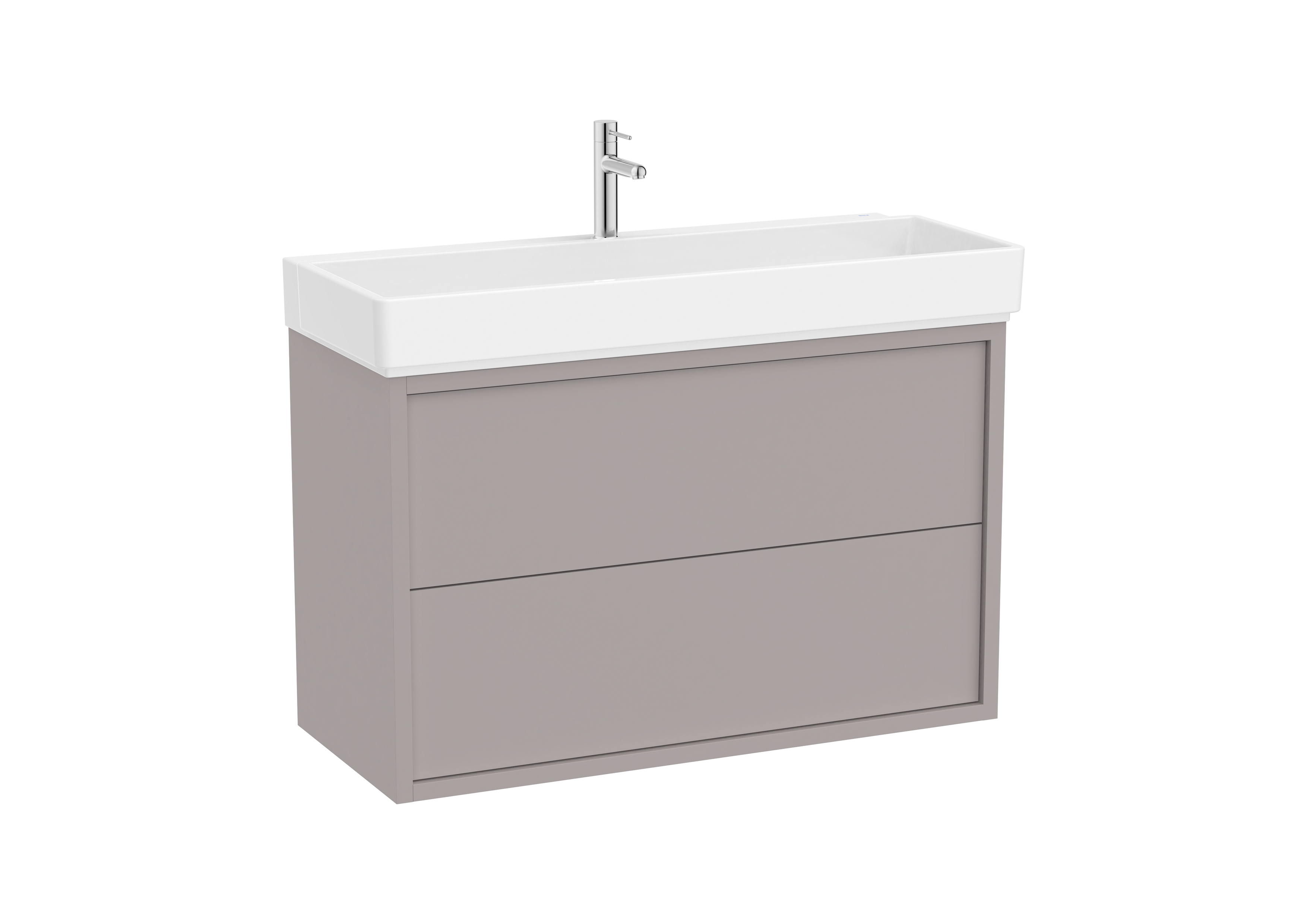 Tura unik (solution meuble 2t + lavabo percé 1 trou) 1000 mm gris clair mat