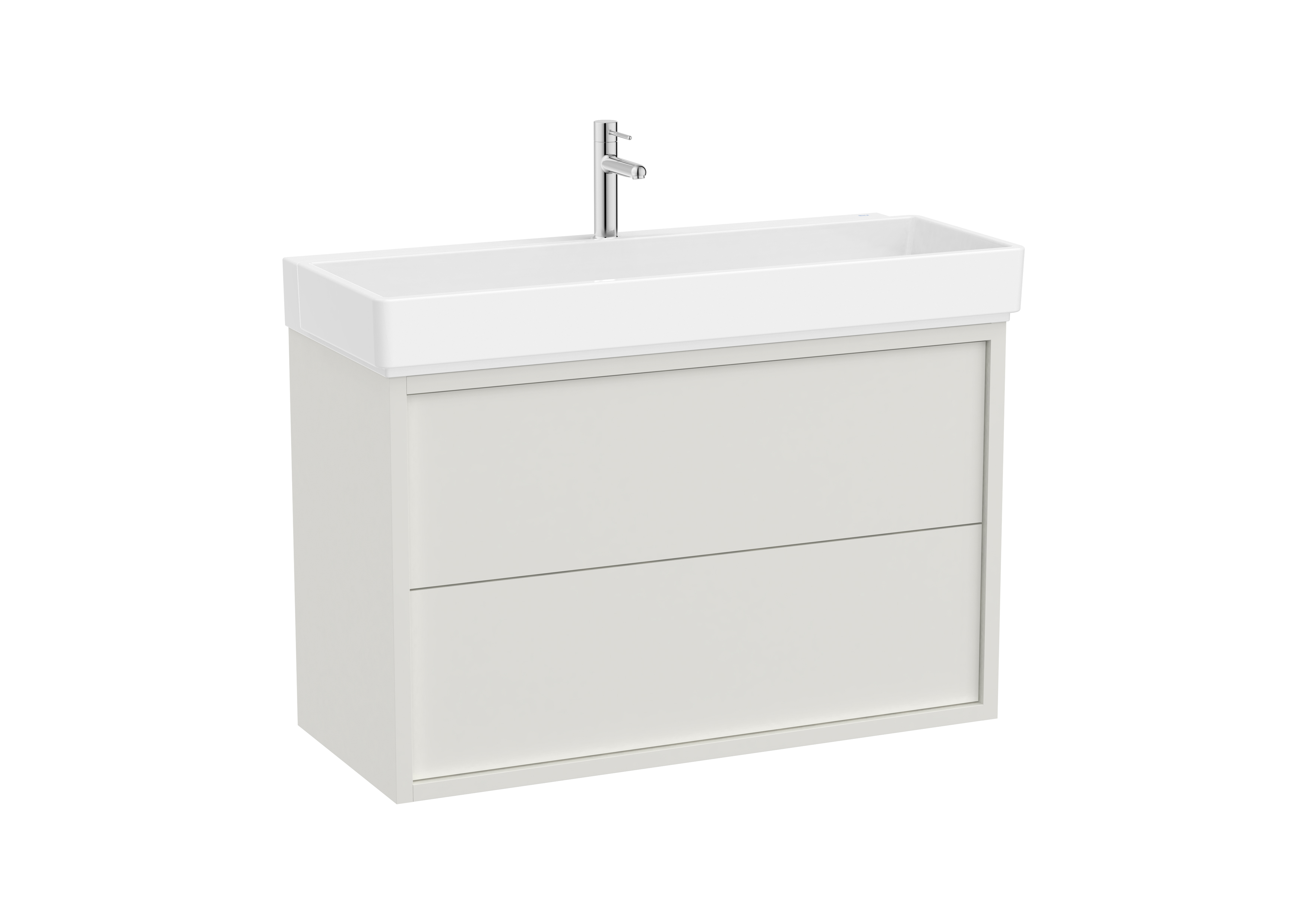 Tura unik (solution meuble 2t + lavabo percé 1 trou) 1000 mm blanc cassé mat