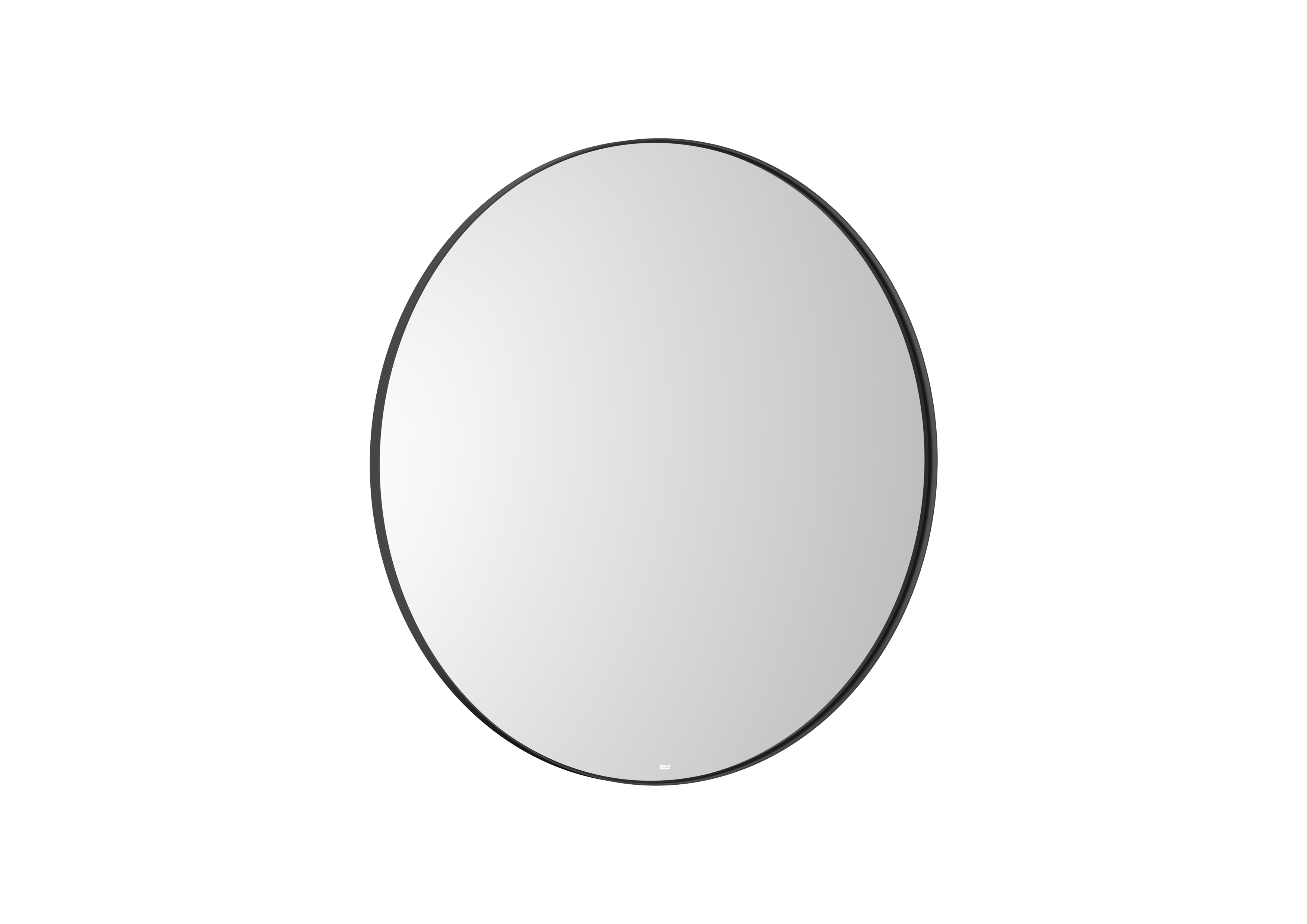 Luna miroir rond ø 800 avec cadre noir et éclairage d'ambiance led