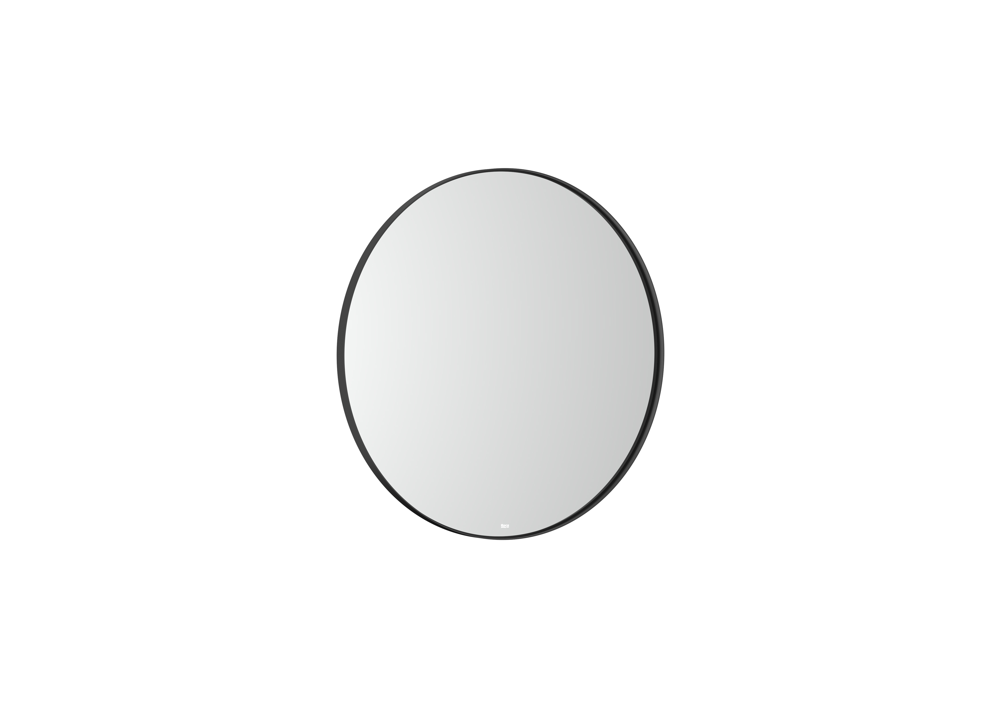 Luna miroir rond ø 600 avec cadre noir et éclairage d'ambiance led