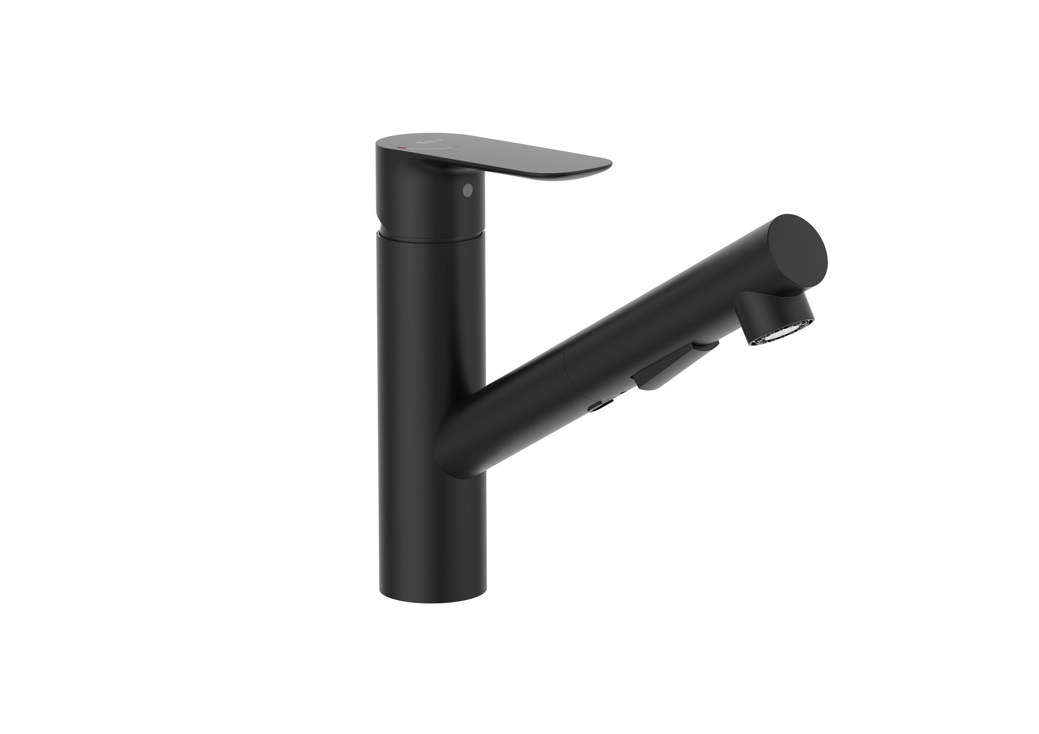 Cala mitigeur évier monotrou à bec fondu mobile noir mat