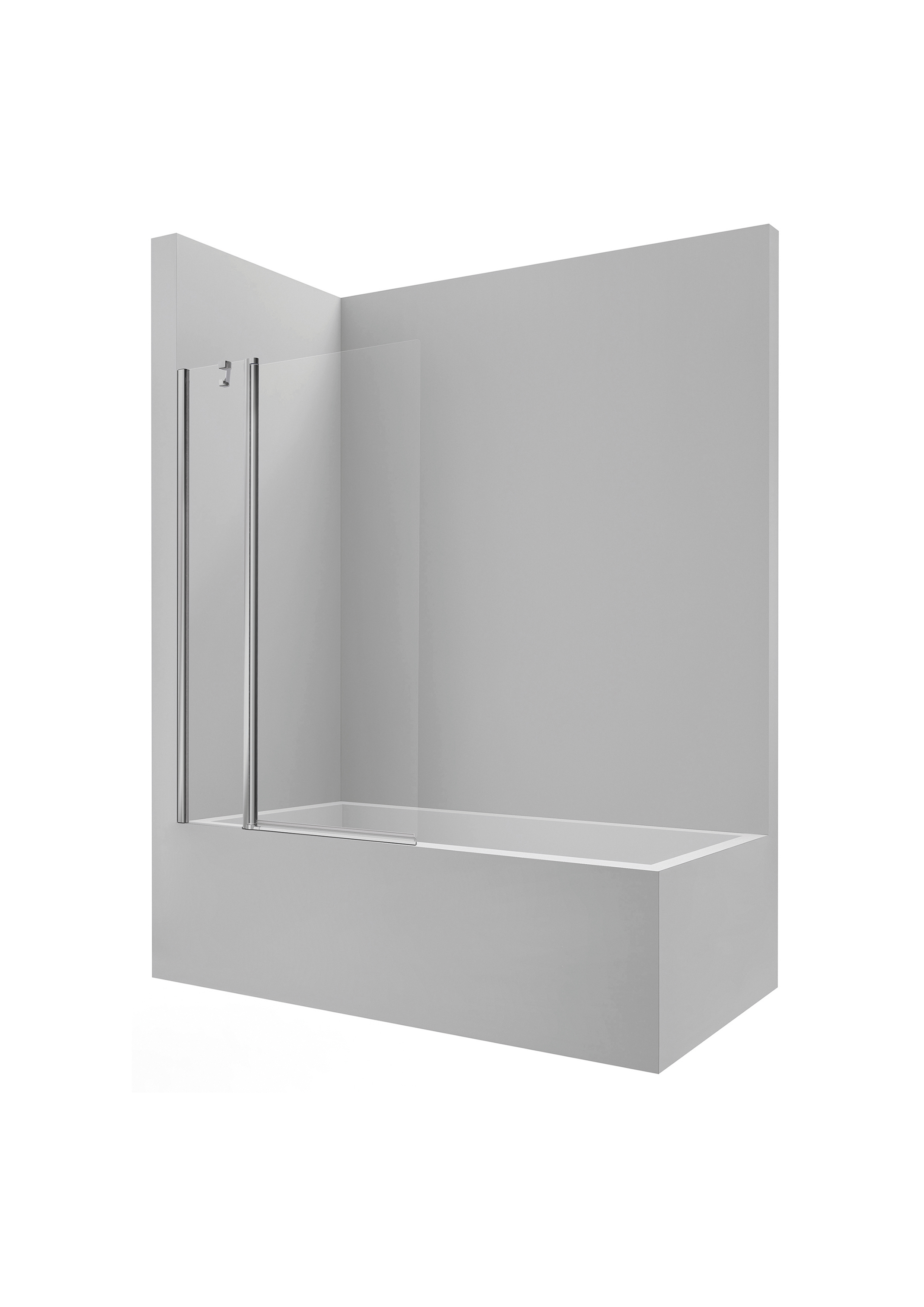 Victoria b1hf pare bain 1 panneau fixe 1 panneau mobile 1000x1500 argt brillant