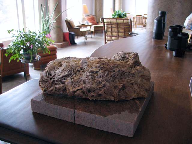 granite square used as a display stand