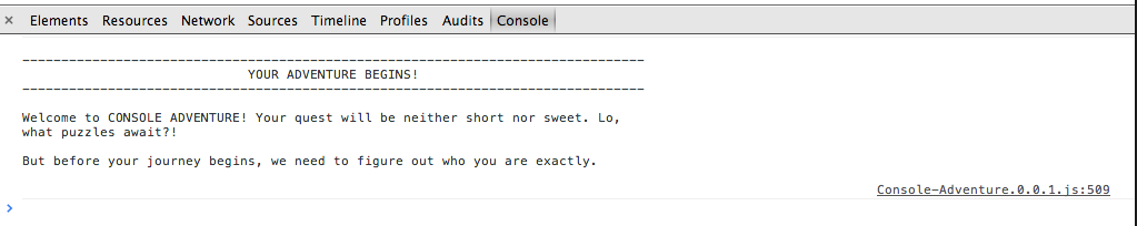Screenshot of Console Adventure