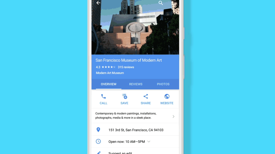 Questions & Answers section on Google Maps and Search