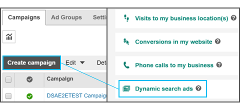 create bing ads dynamic search ads