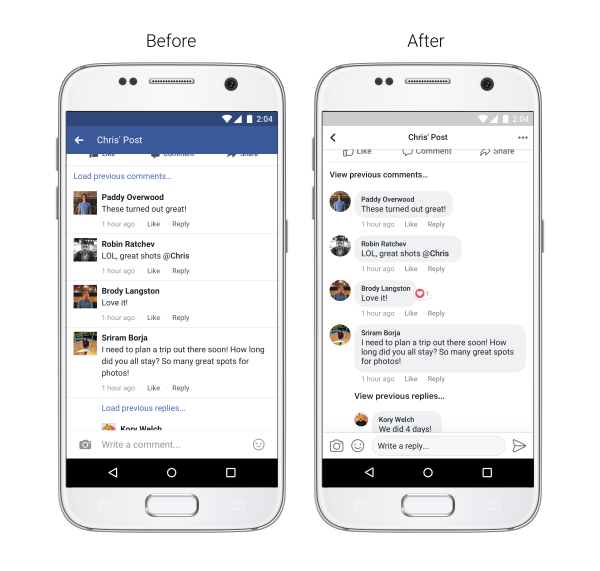 Improved News Feed comments