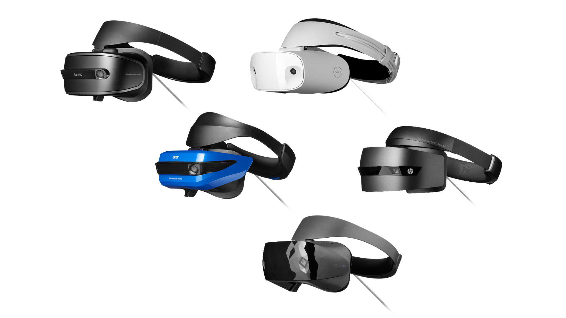 Windows Mixed Reality headsets from Acer, Dell, HP, and Lenovo