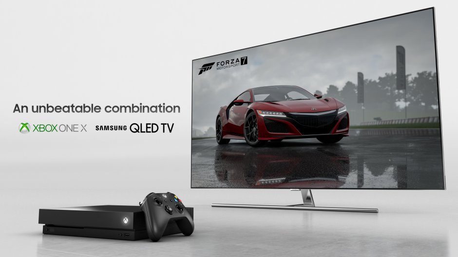 4k hdr gaming on xbox one x and samsung qled tv - hero