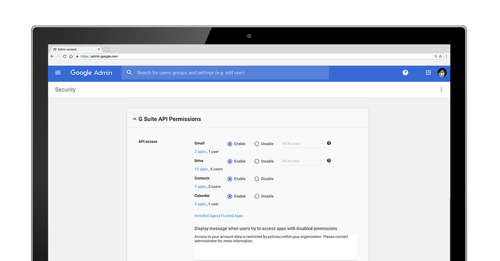 configure oauth apps whitelisting in g suite