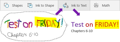 Convert handwriting to text