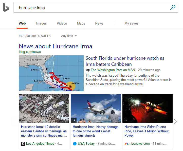 Publisher logos on Bing news resutls