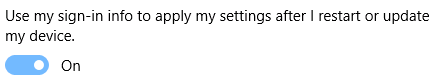 opt-in setting for sing-in info in skip ahead build 17=