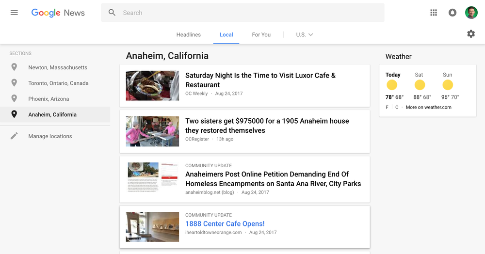 Community Updates are found under the