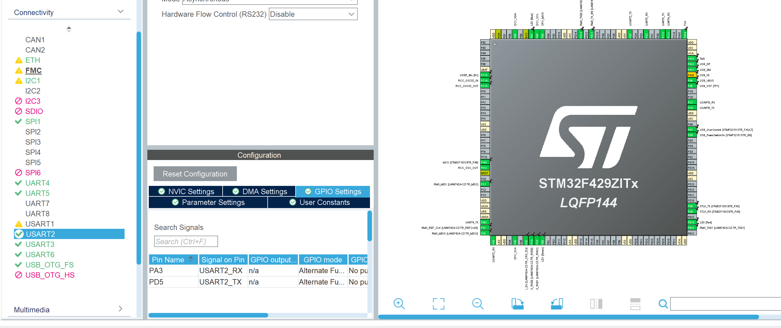 send the data to the STM32