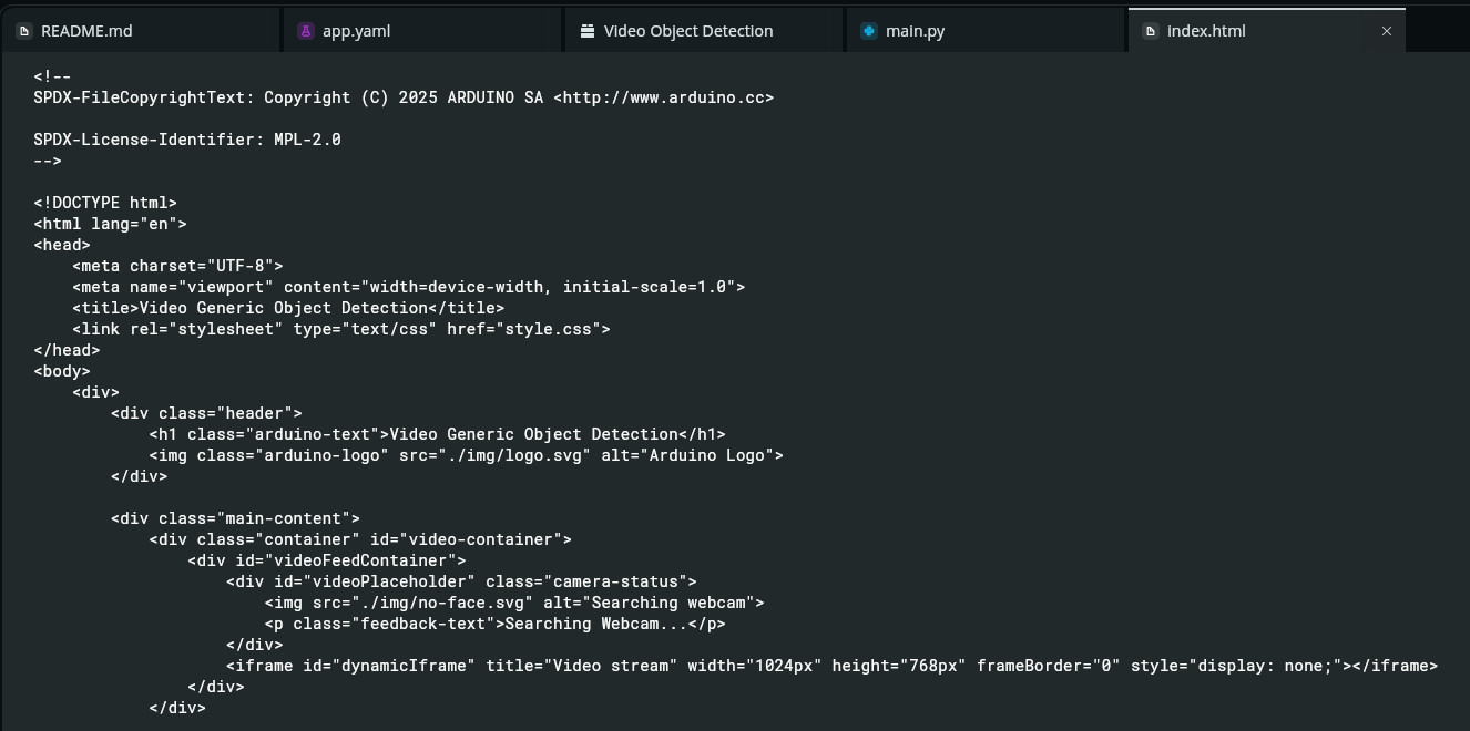 HTML provides user interface for the application