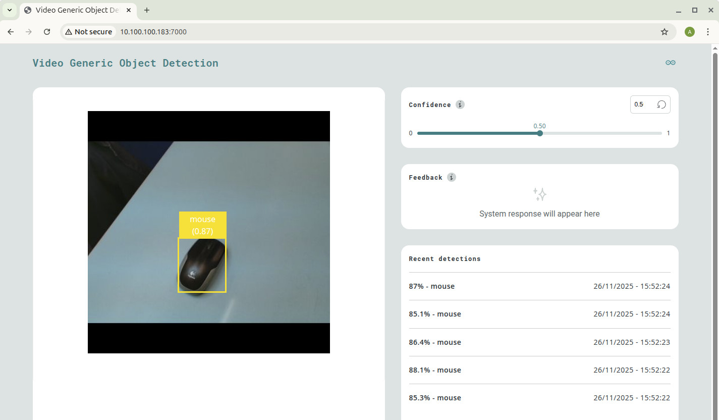 web browser showing object detection