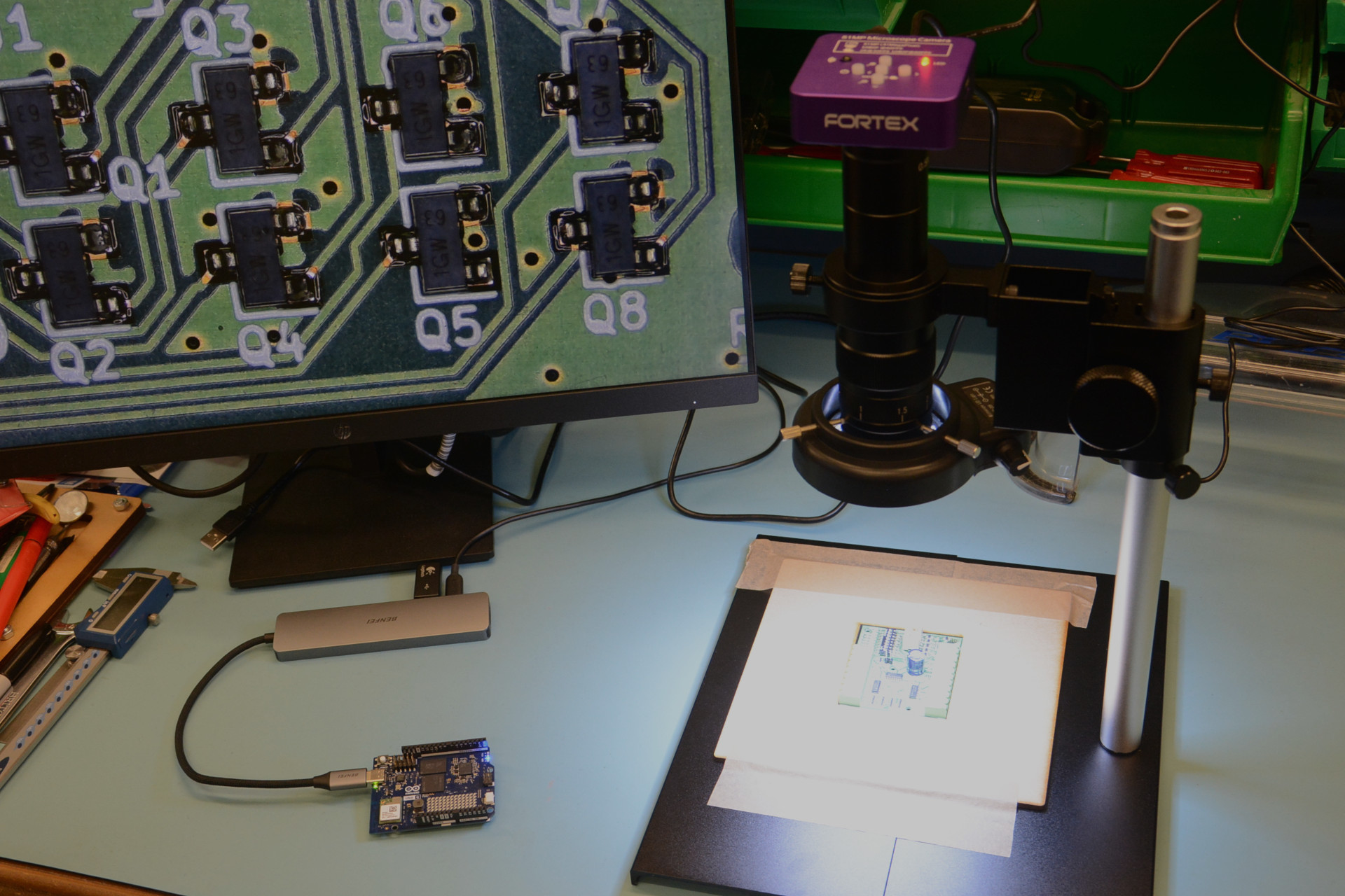 Hardware setup now with a Microscope