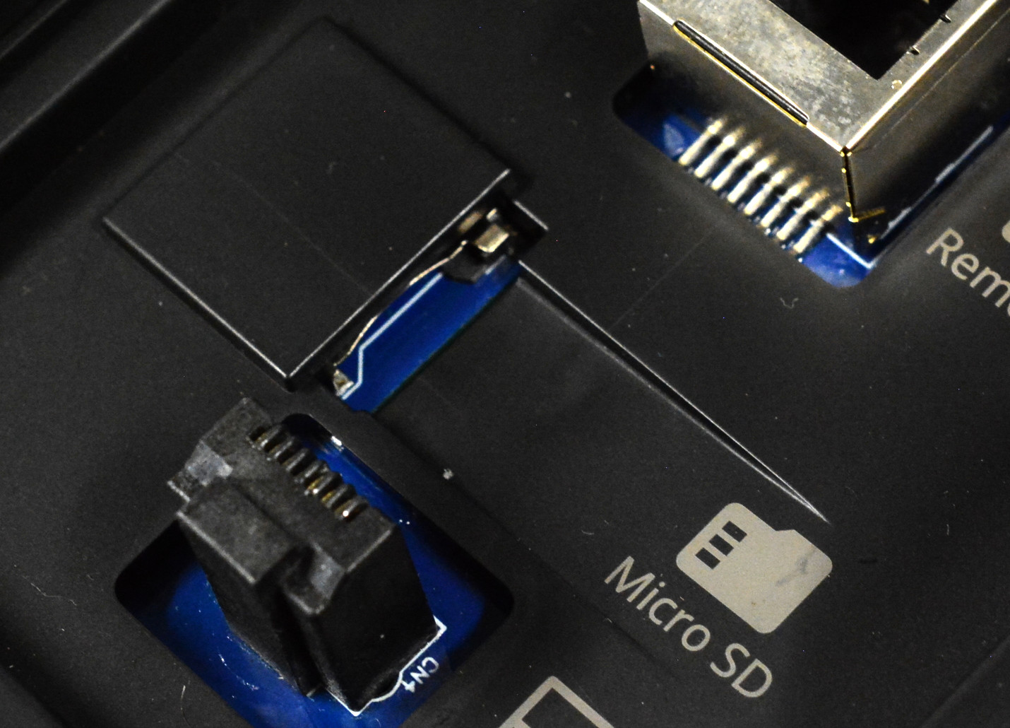SD card slot located beneath the display