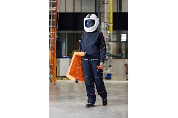 Polo Orange/Bleu Marine