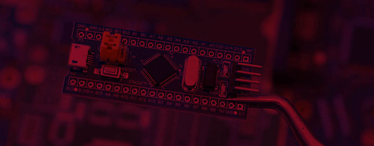 closeup of a microcontroller