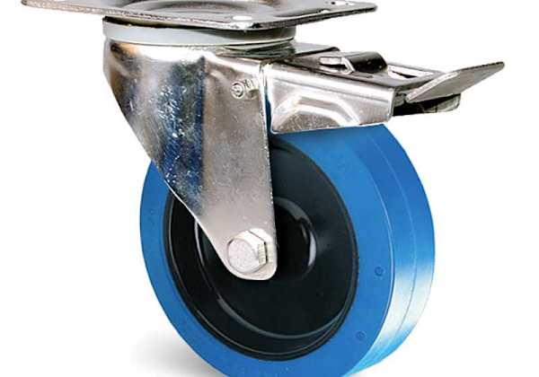 Roulettes multi-usages caoutchouc élastique bleu non tâchant