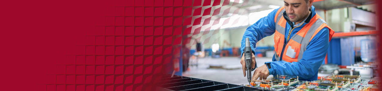 A man manufacturing sustainable electronic components