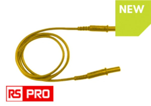 RS PRO Test Leads, 10A, 1000V, Yellow, 1.5m Lead Length